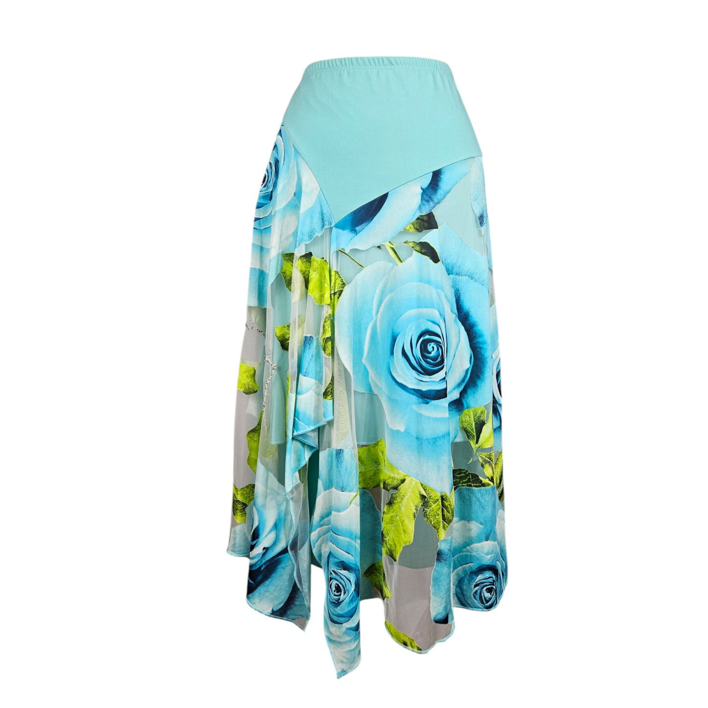 Jupe asymétrique à motif floral