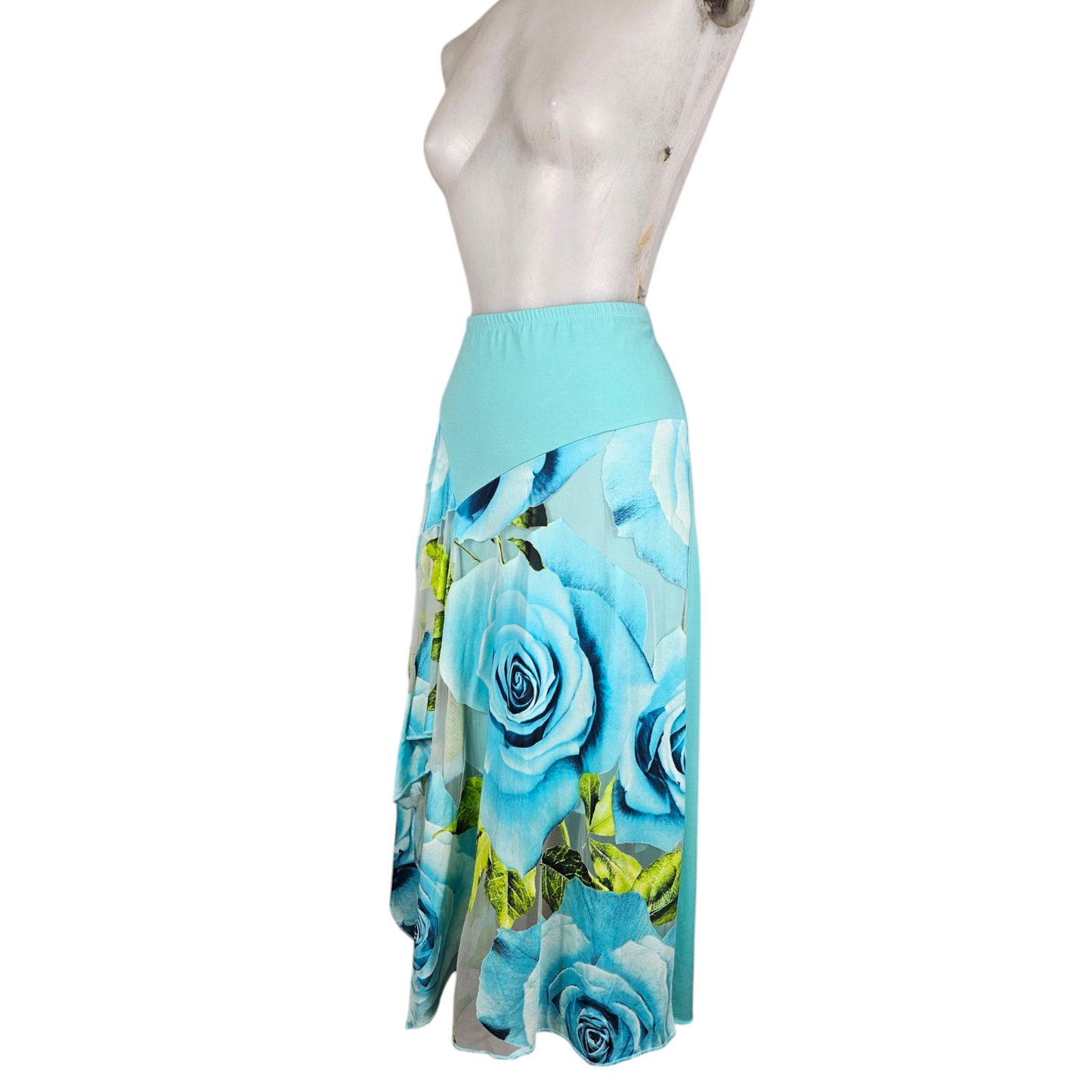 Jupe asymétrique à motif floral