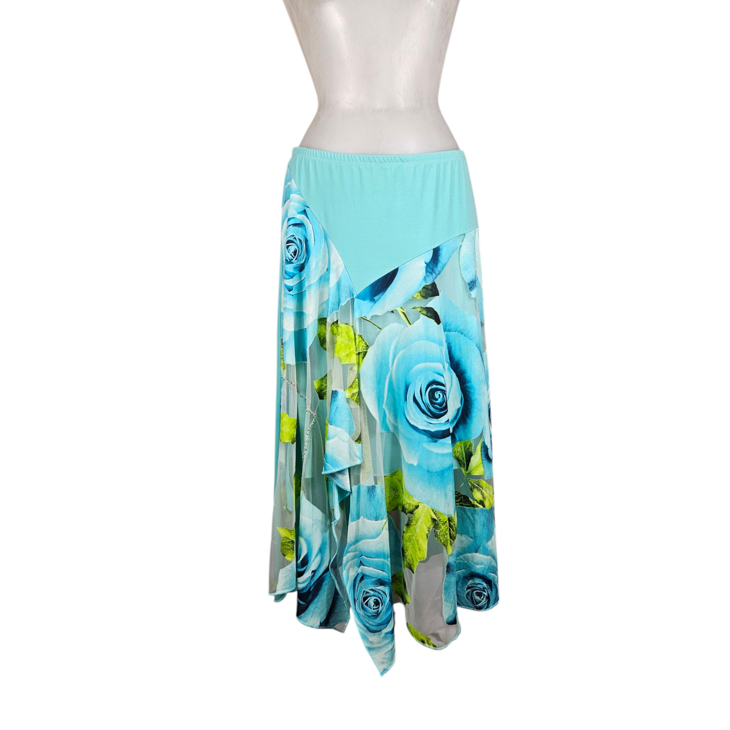 Jupe asymétrique à motif floral