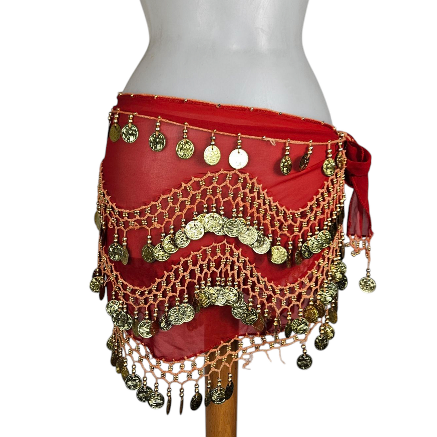 Ceinture en voile brodée de perles et sequins