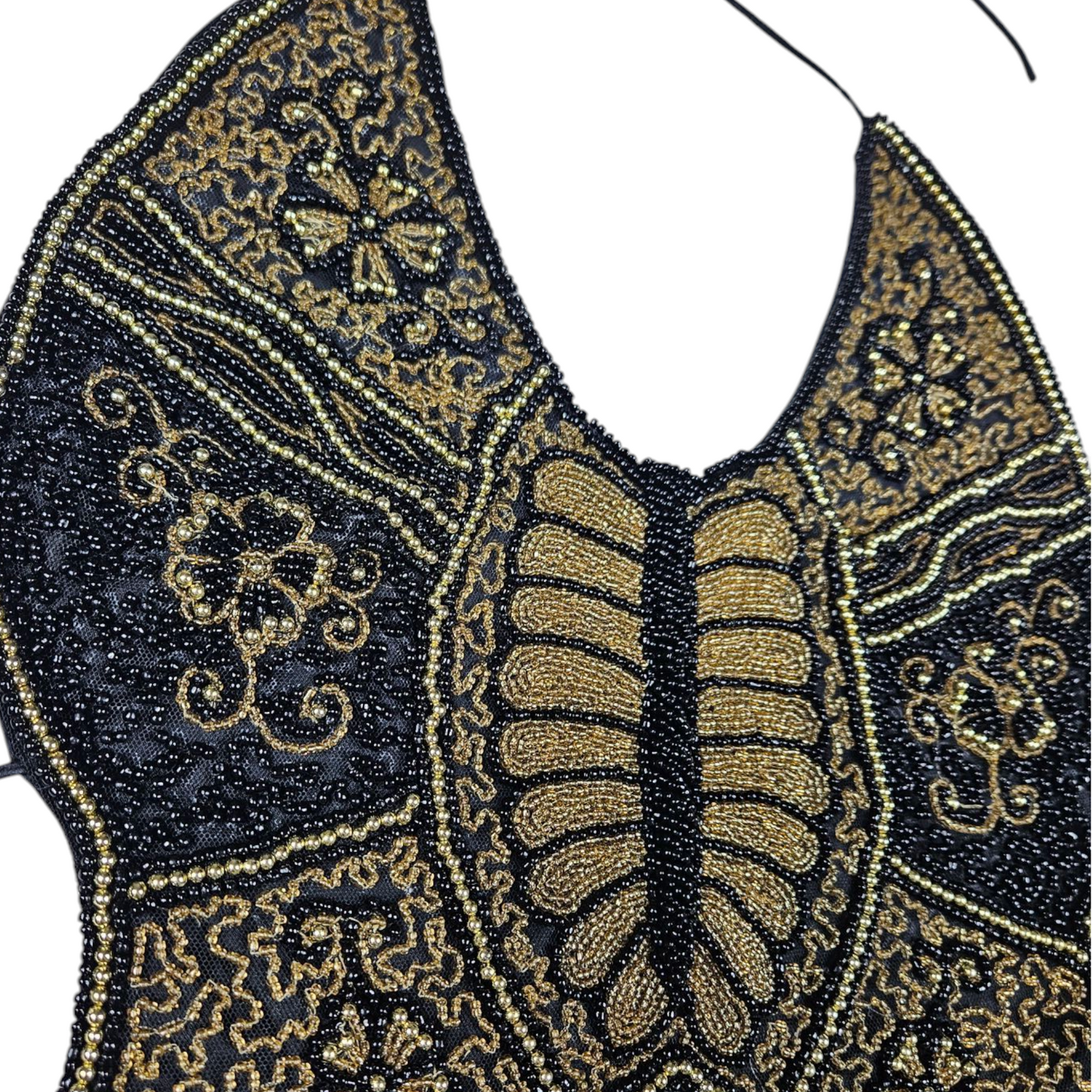 Haut dos nu papillon brodé de perles