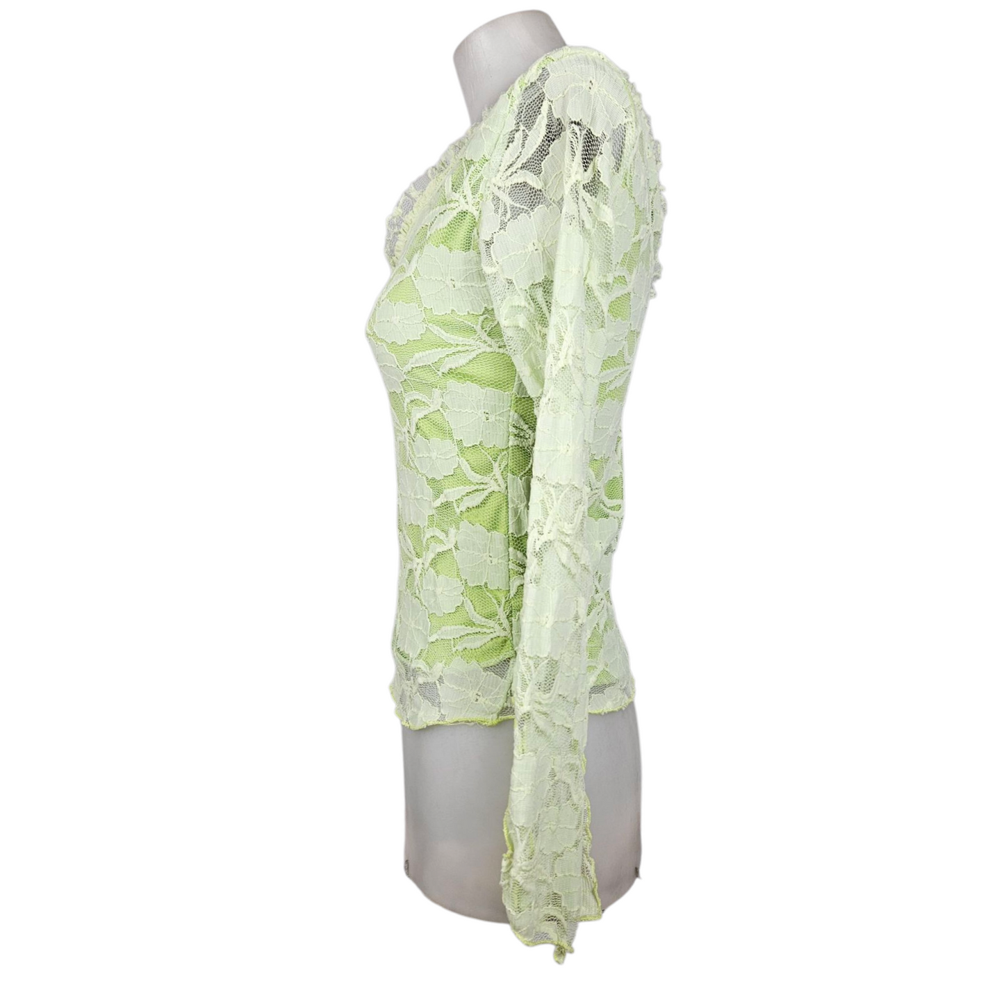 Apple green lace top
