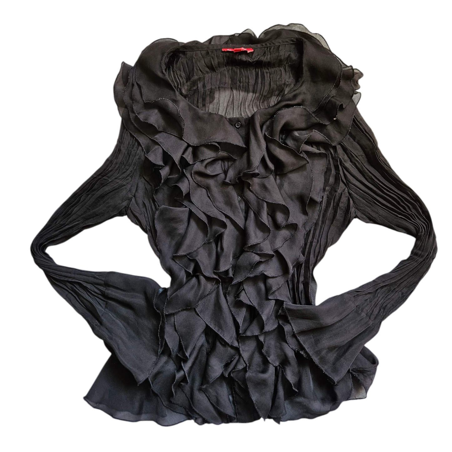 Blouse en voile à volants