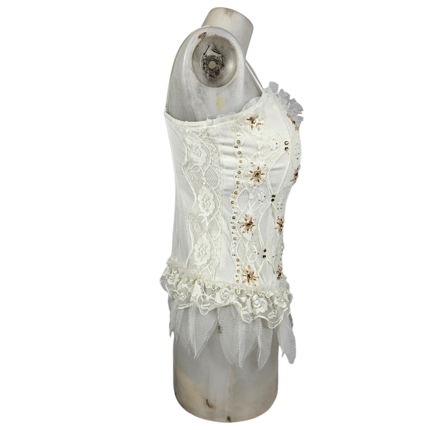 Haut esprit corset voile et dentelle