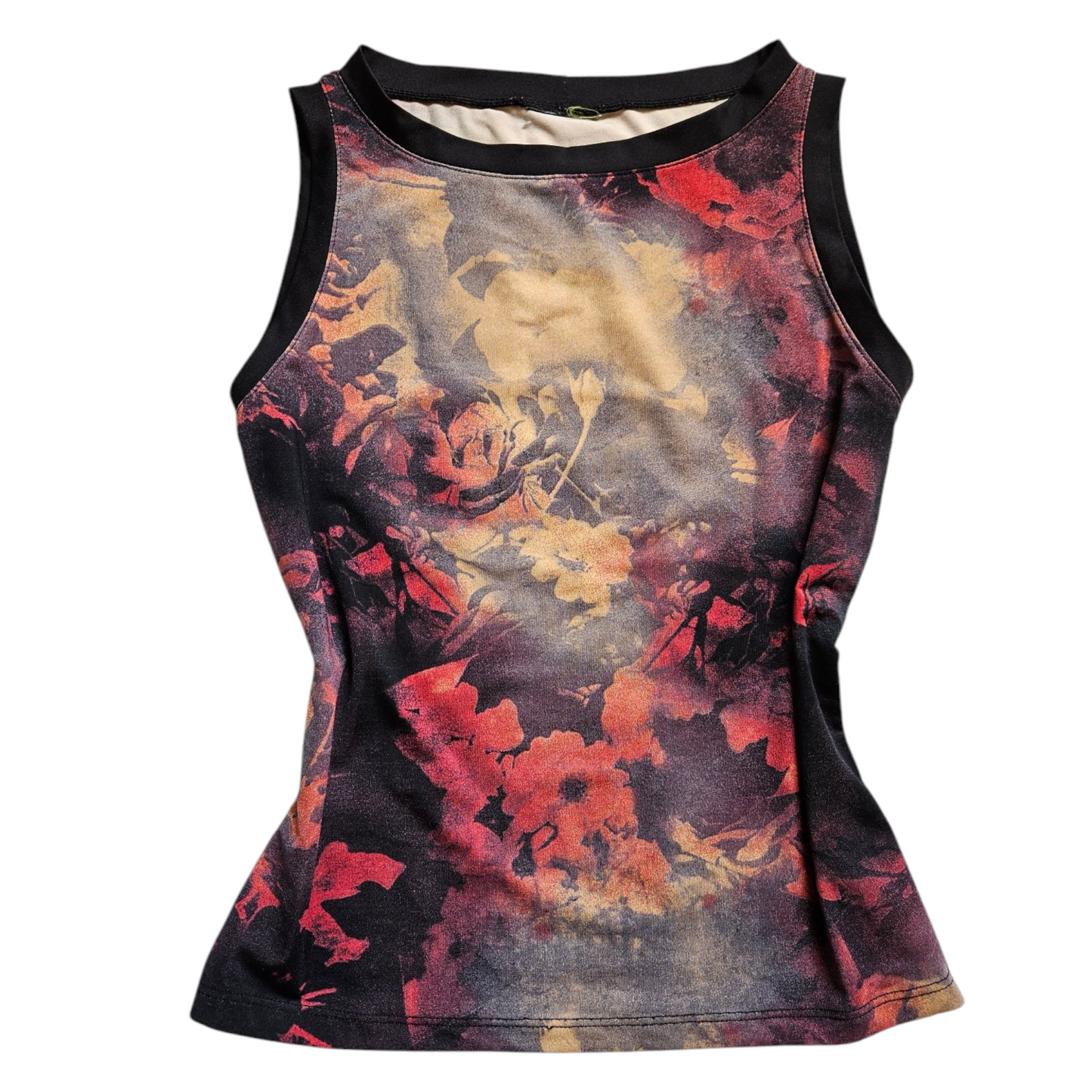 Débardeur motif tons rouge et marron
