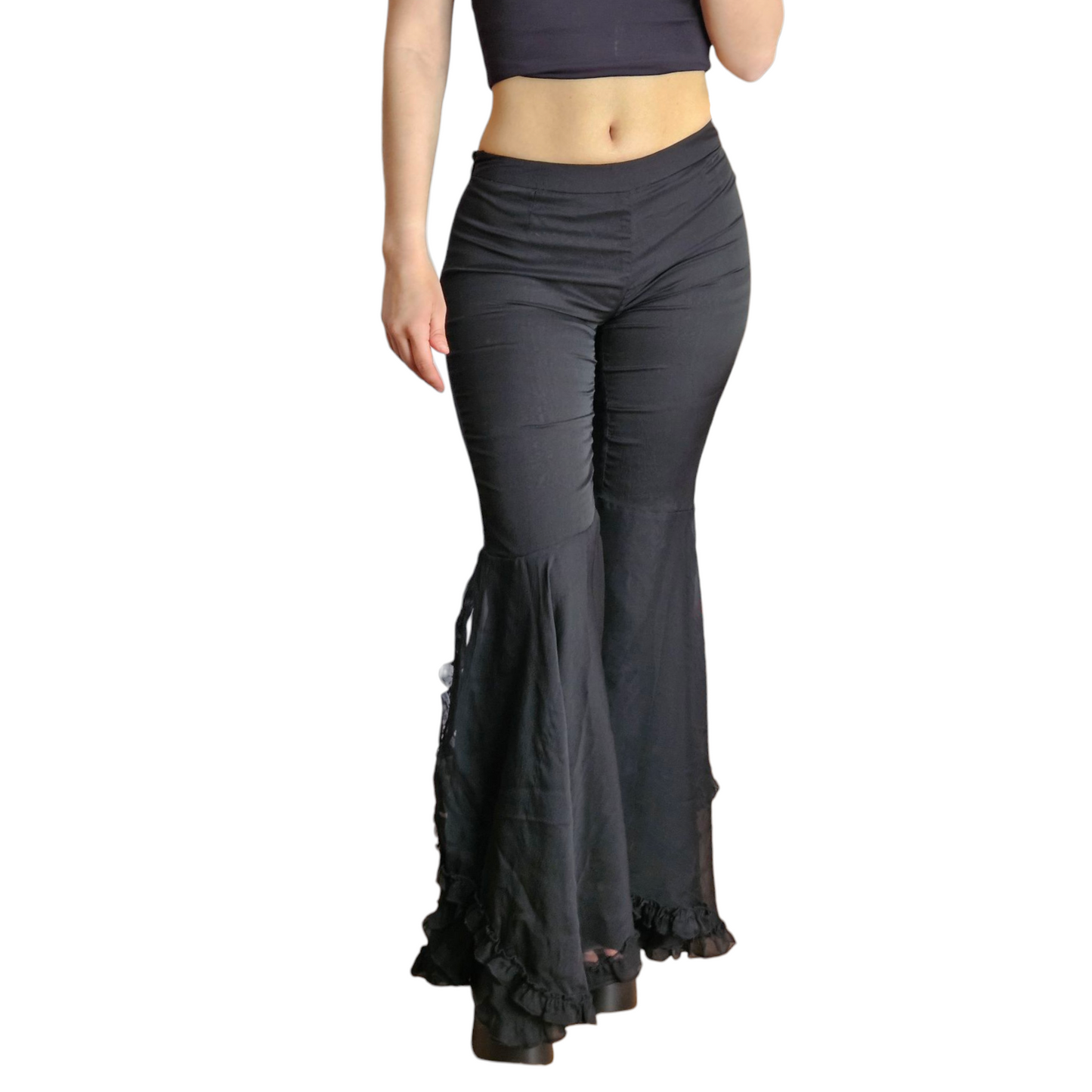 Pantalon évasé en voile