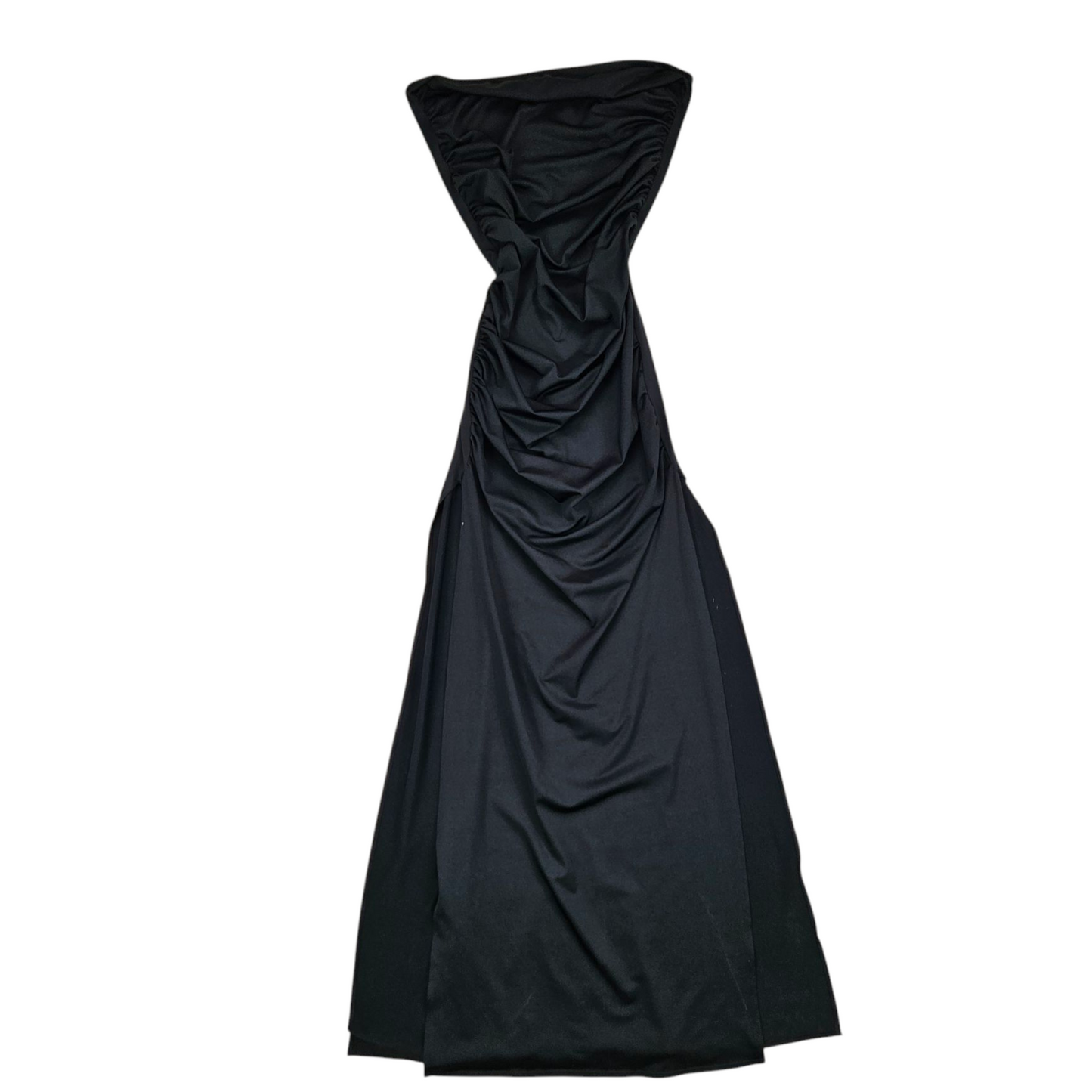 Robe strapless noire fendue