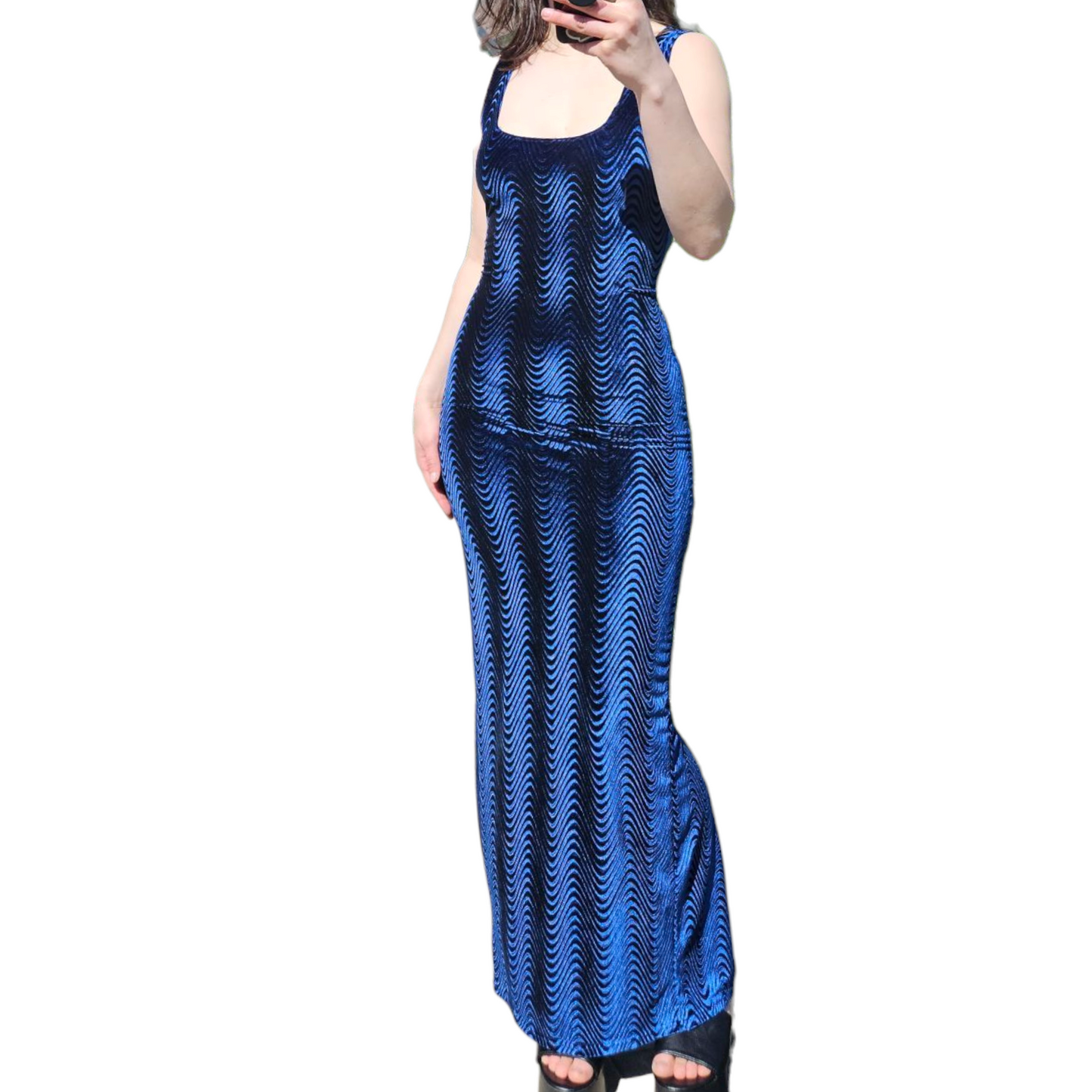 Maxi robe en velours ras