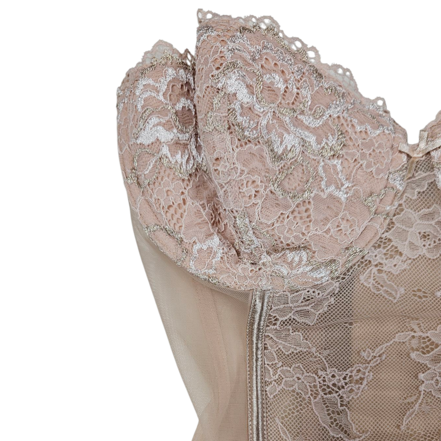 Bustier corset en voile et dentelle