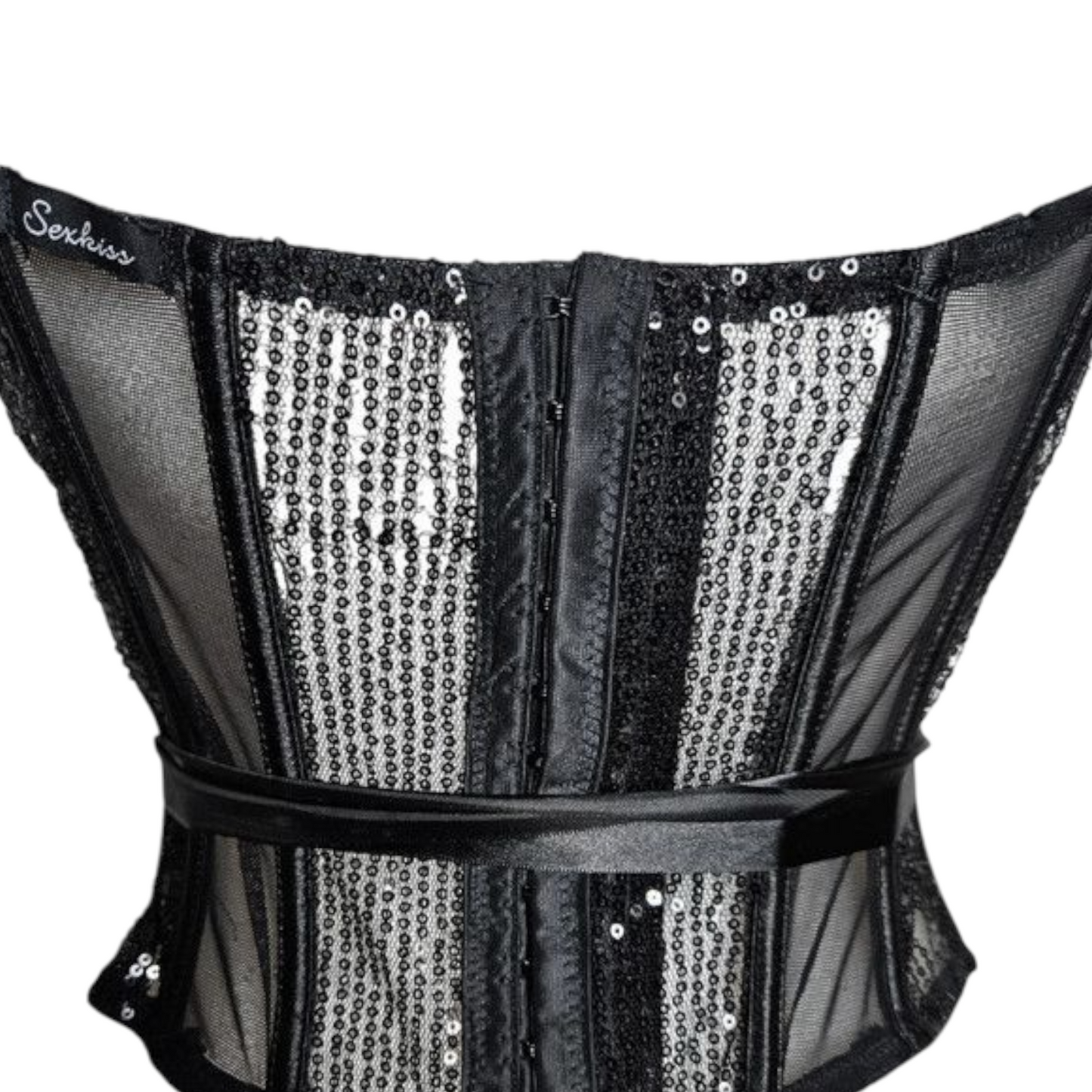 Corset en voile à strass