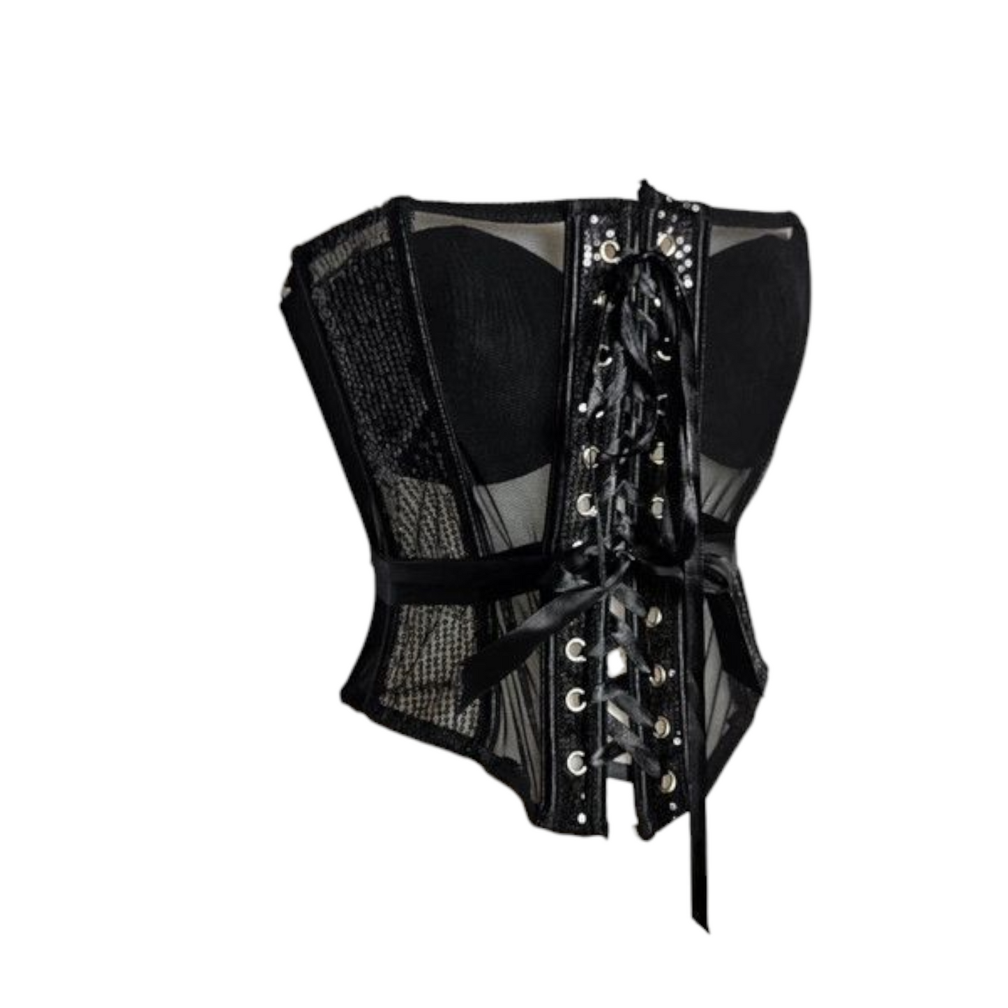 Corset en voile à strass
