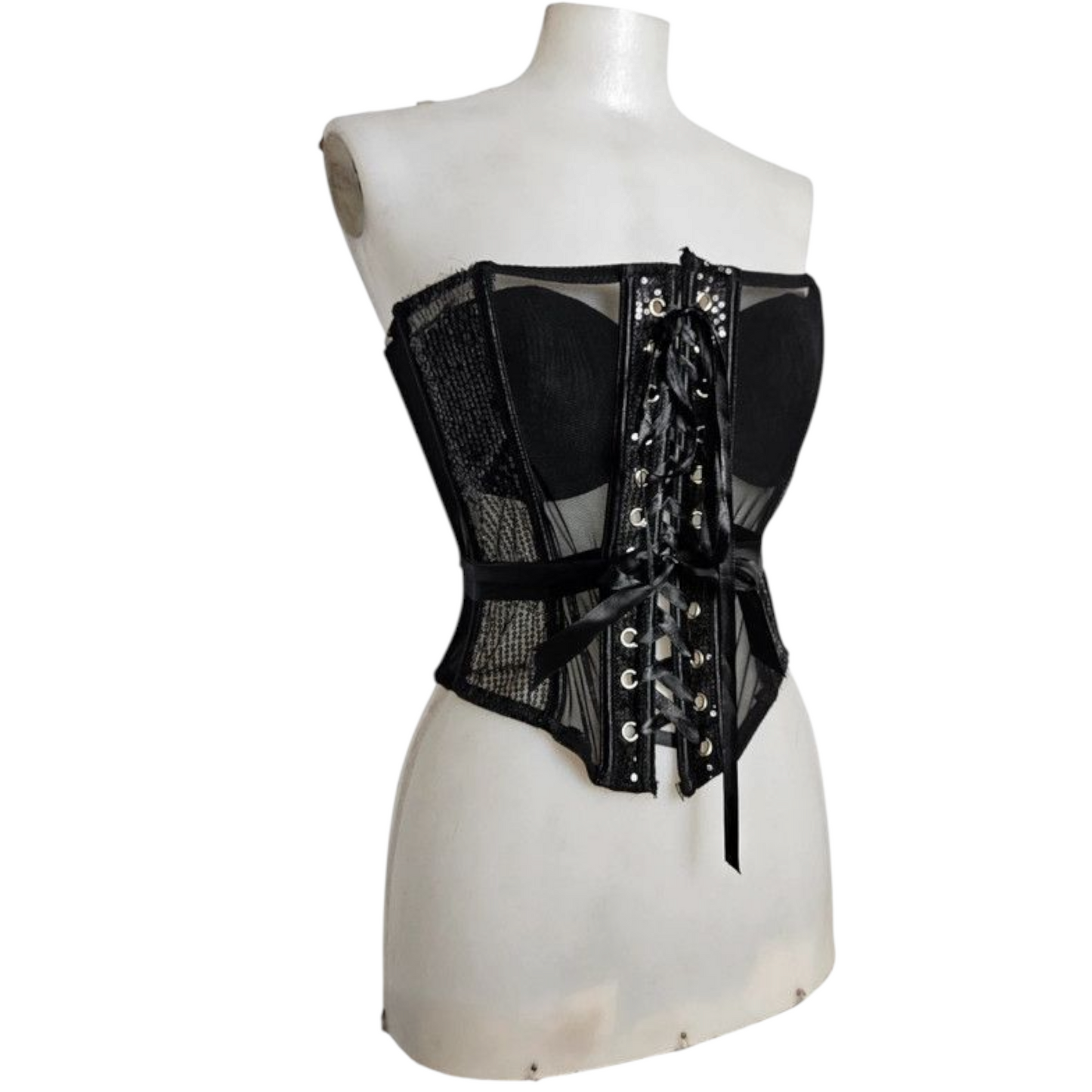 Corset en voile à strass