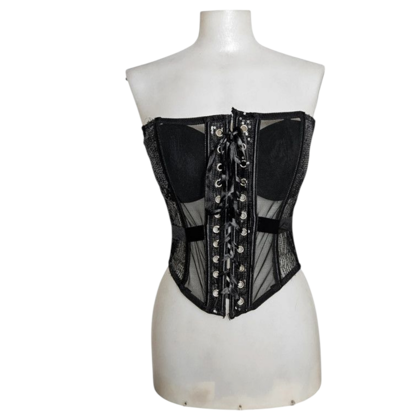 Corset en voile à strass