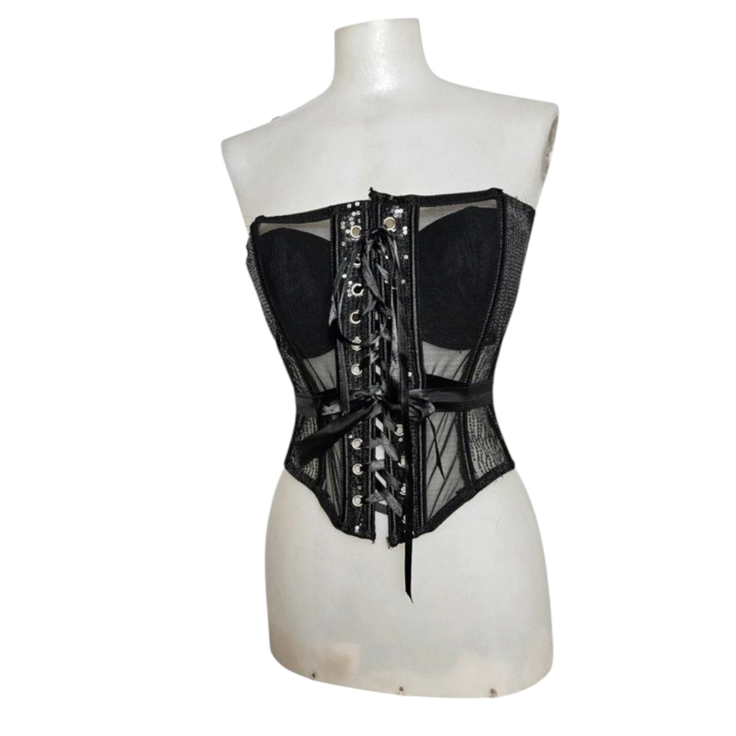 Corset en voile à strass