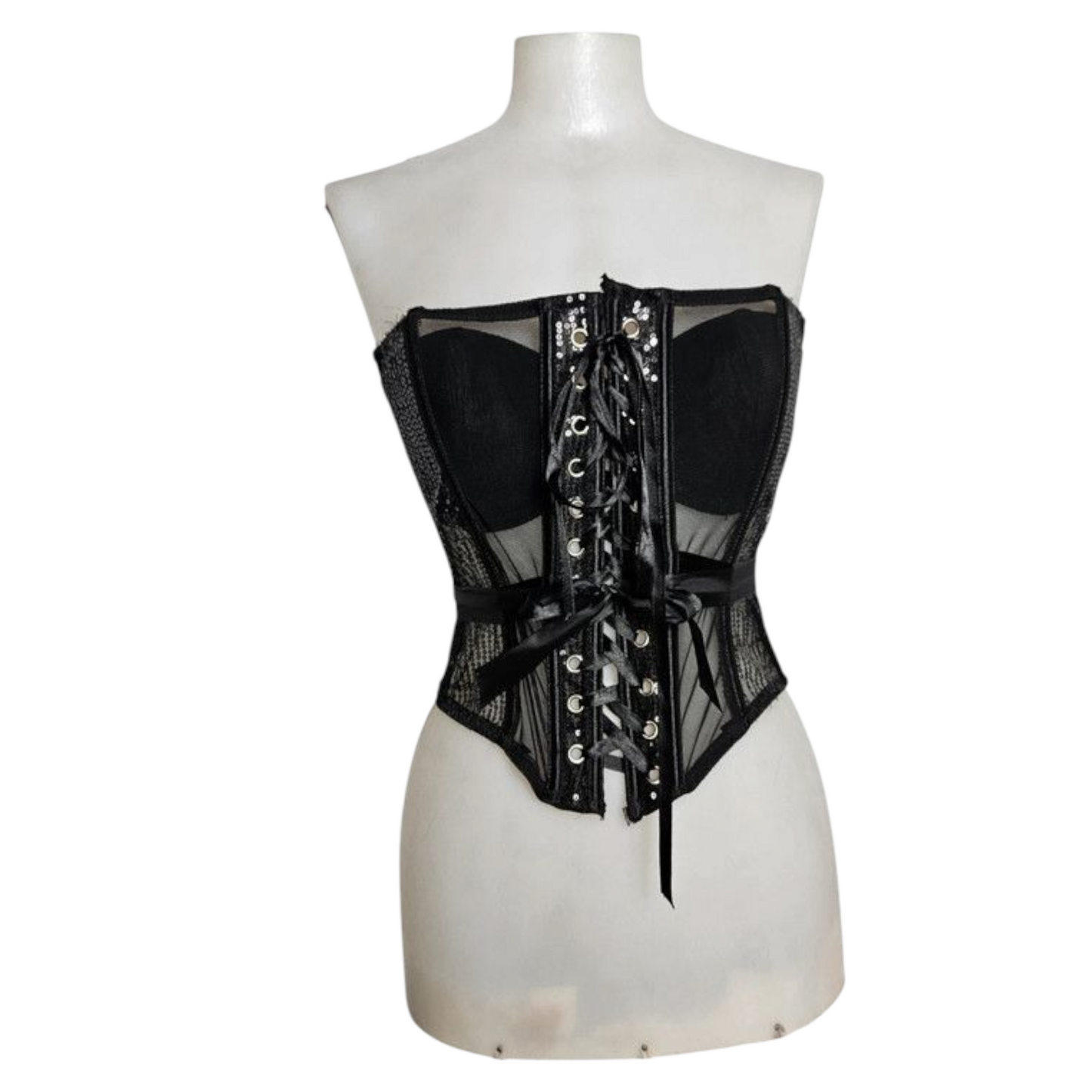 Corset en voile à strass