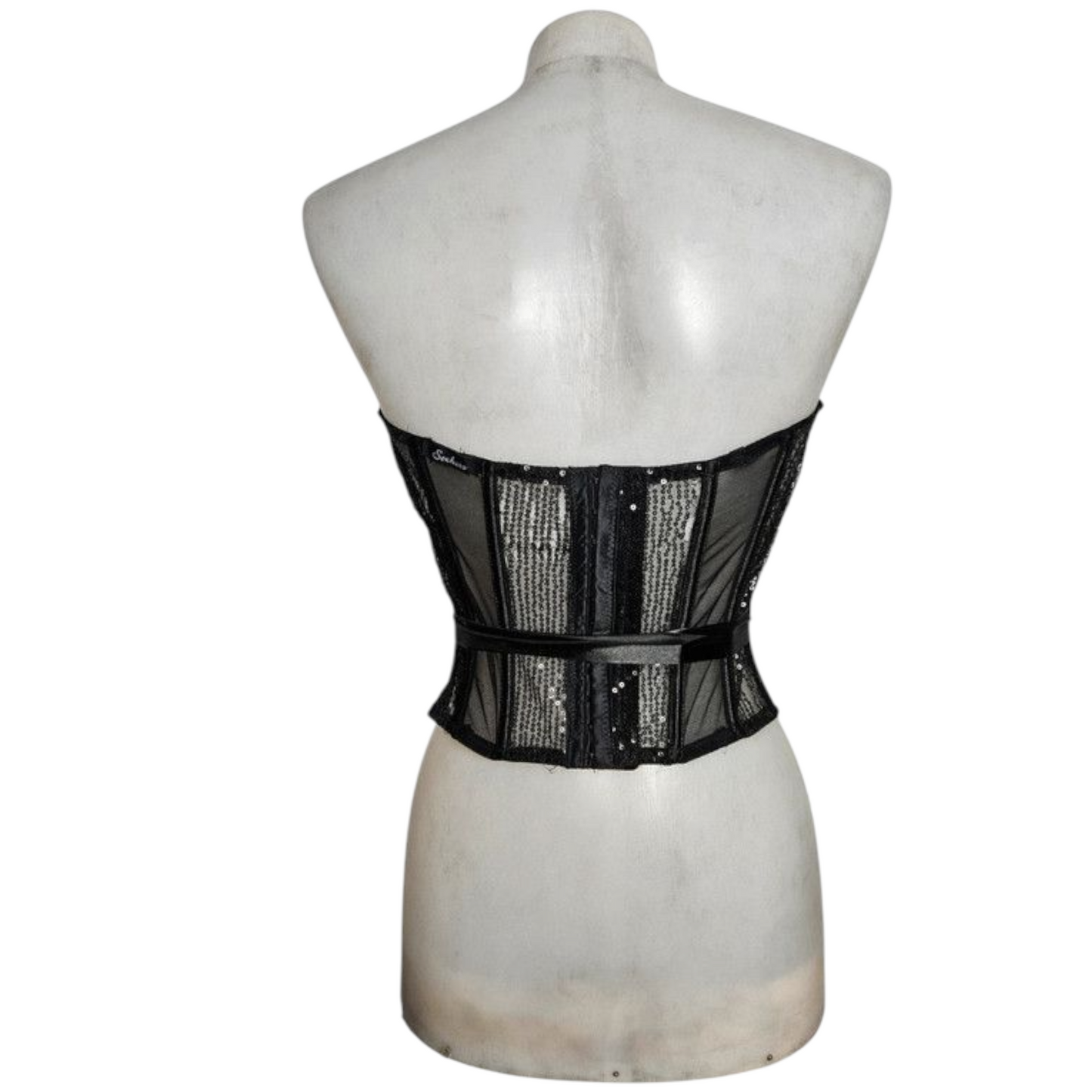 Corset en voile à strass