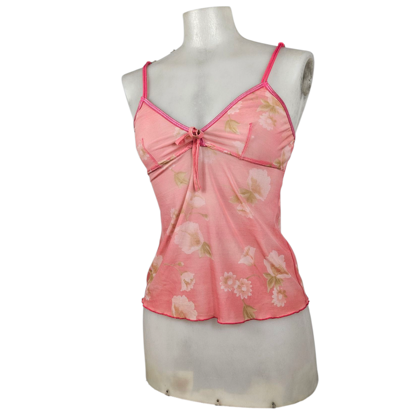 Haut en voile motif floral