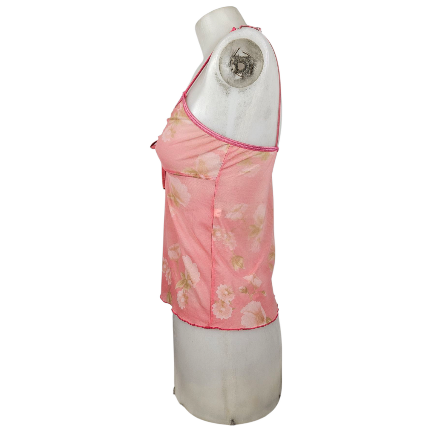 Haut en voile motif floral