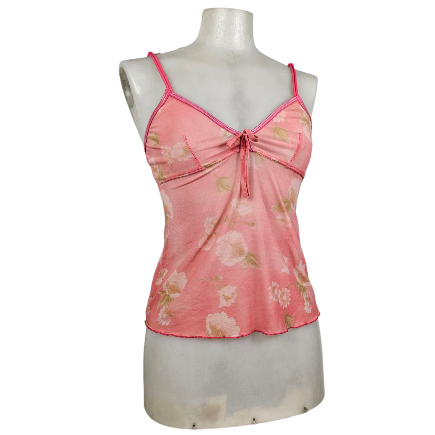 Haut en voile motif floral