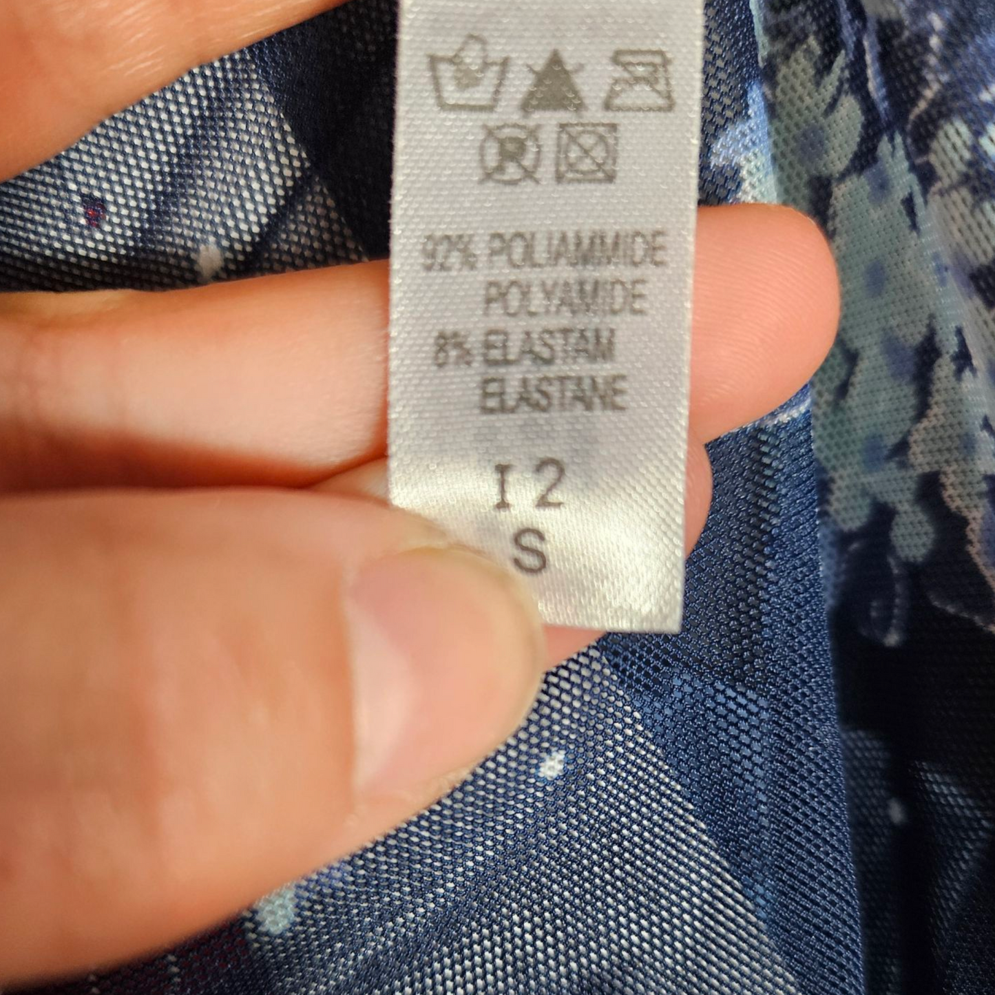 Débardeur en voile floral tons bleus