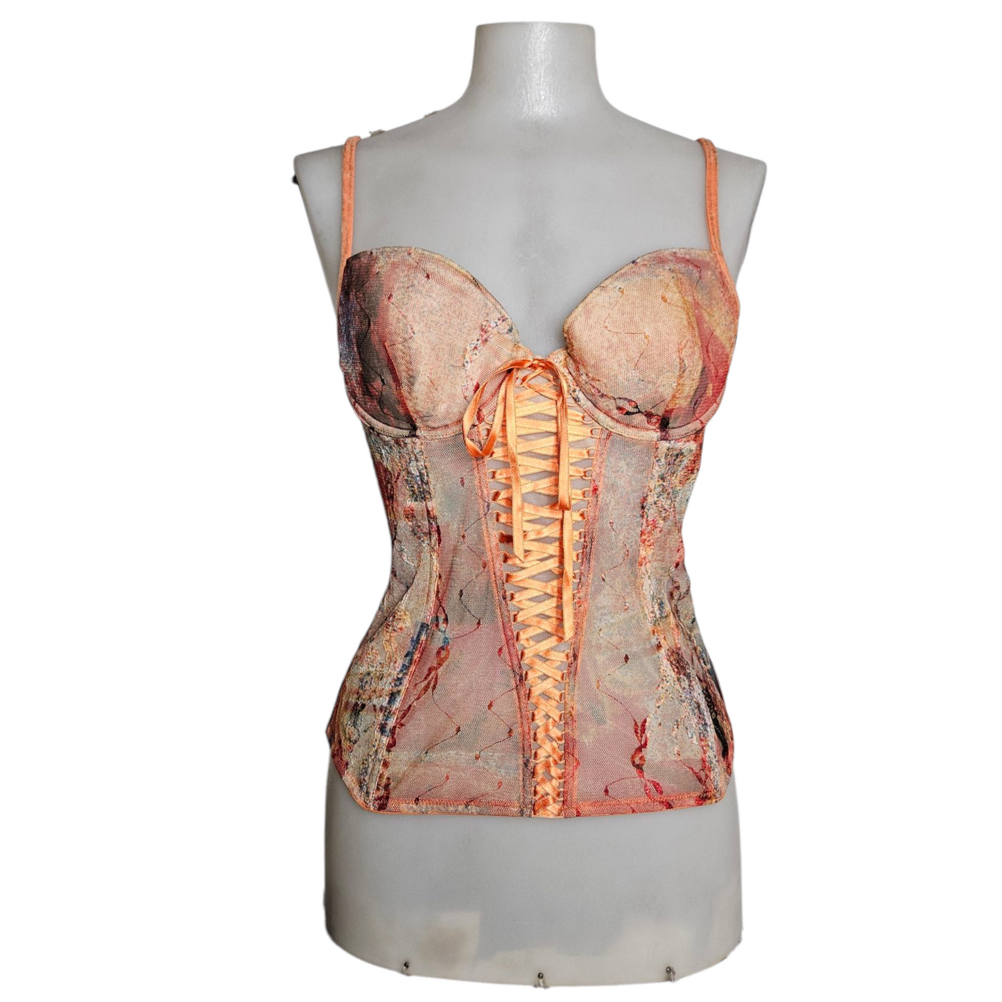 Haut esprit corset tons oranges