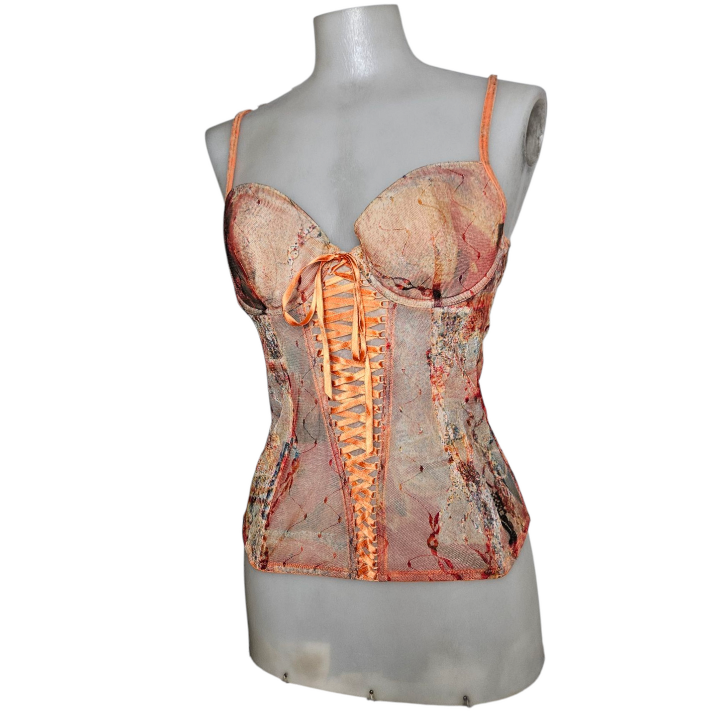 Haut esprit corset tons oranges
