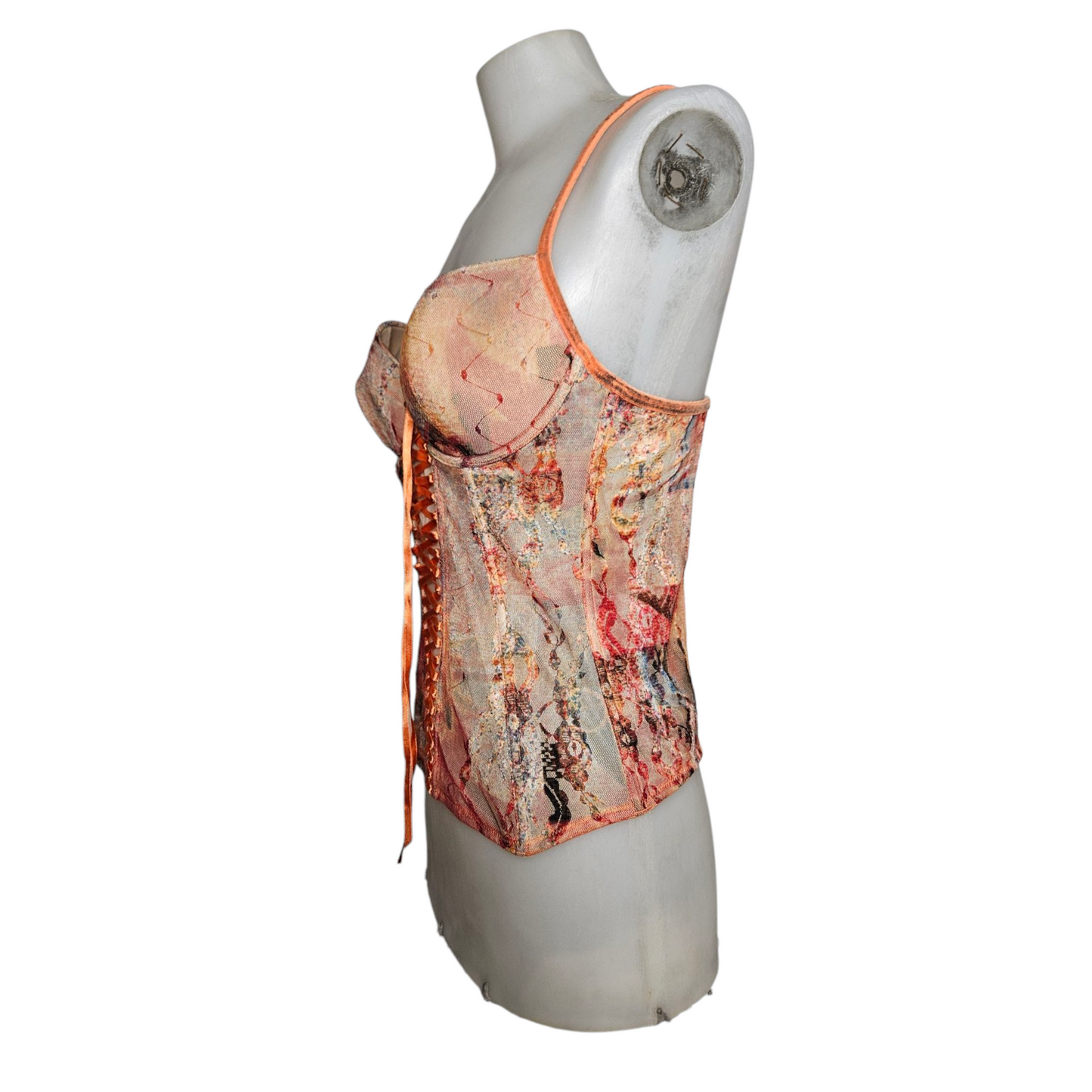 Haut esprit corset tons oranges