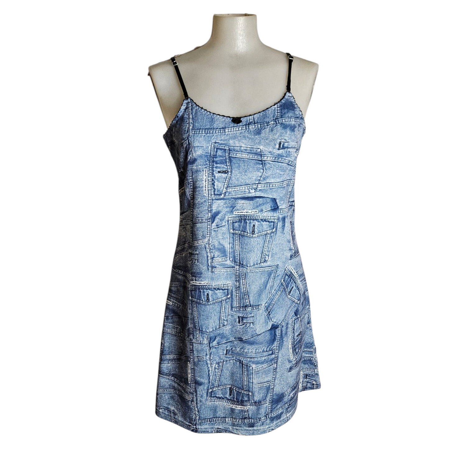 Robe nuisette motif denim