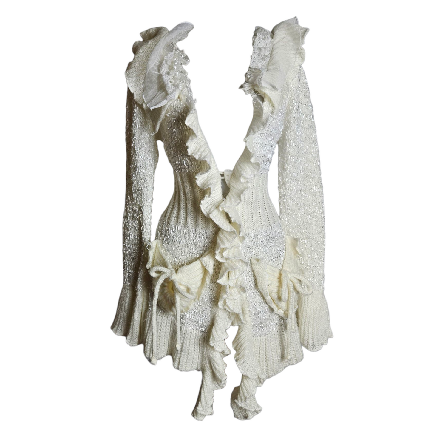 Cardigan travaillé à volants
