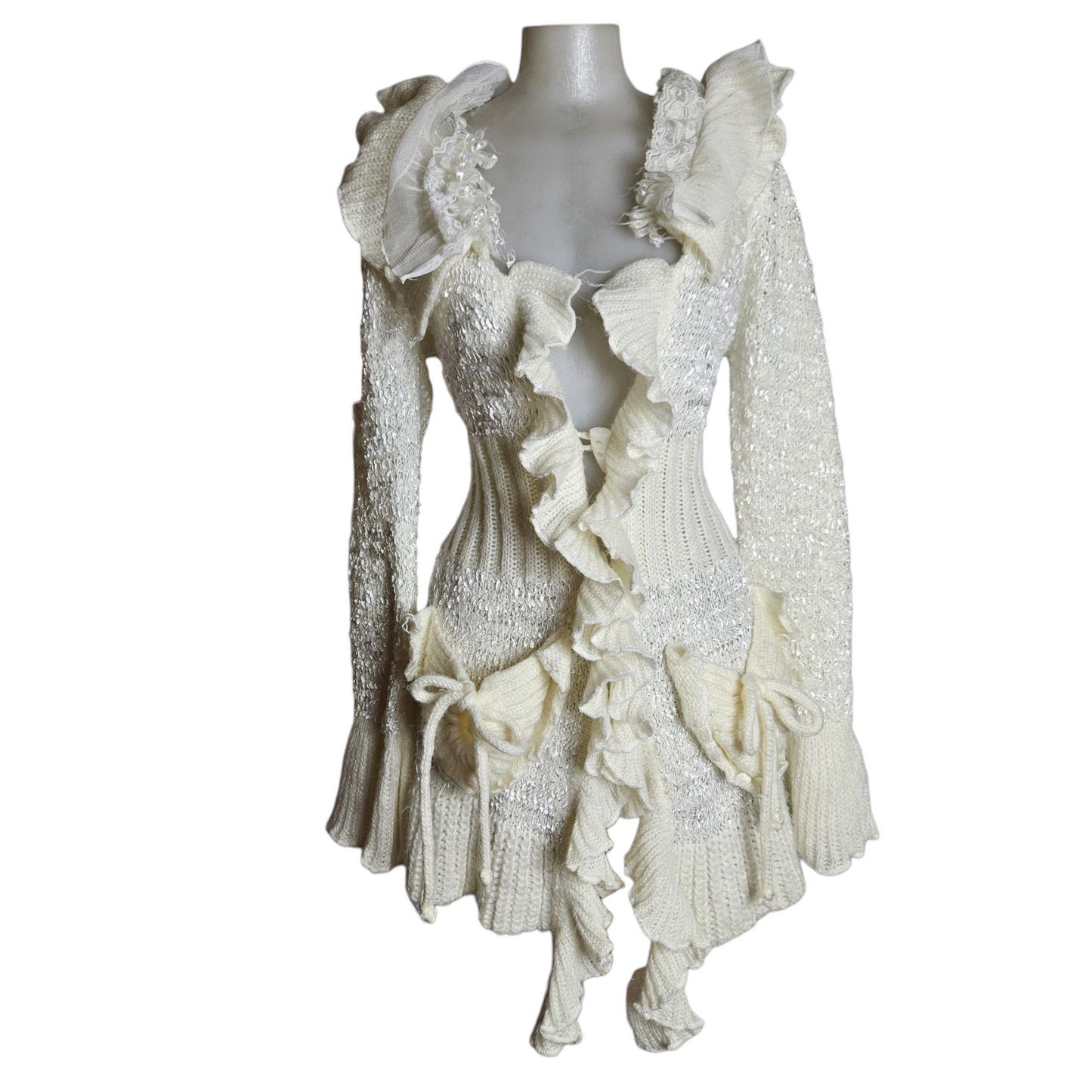 Cardigan travaillé à volants