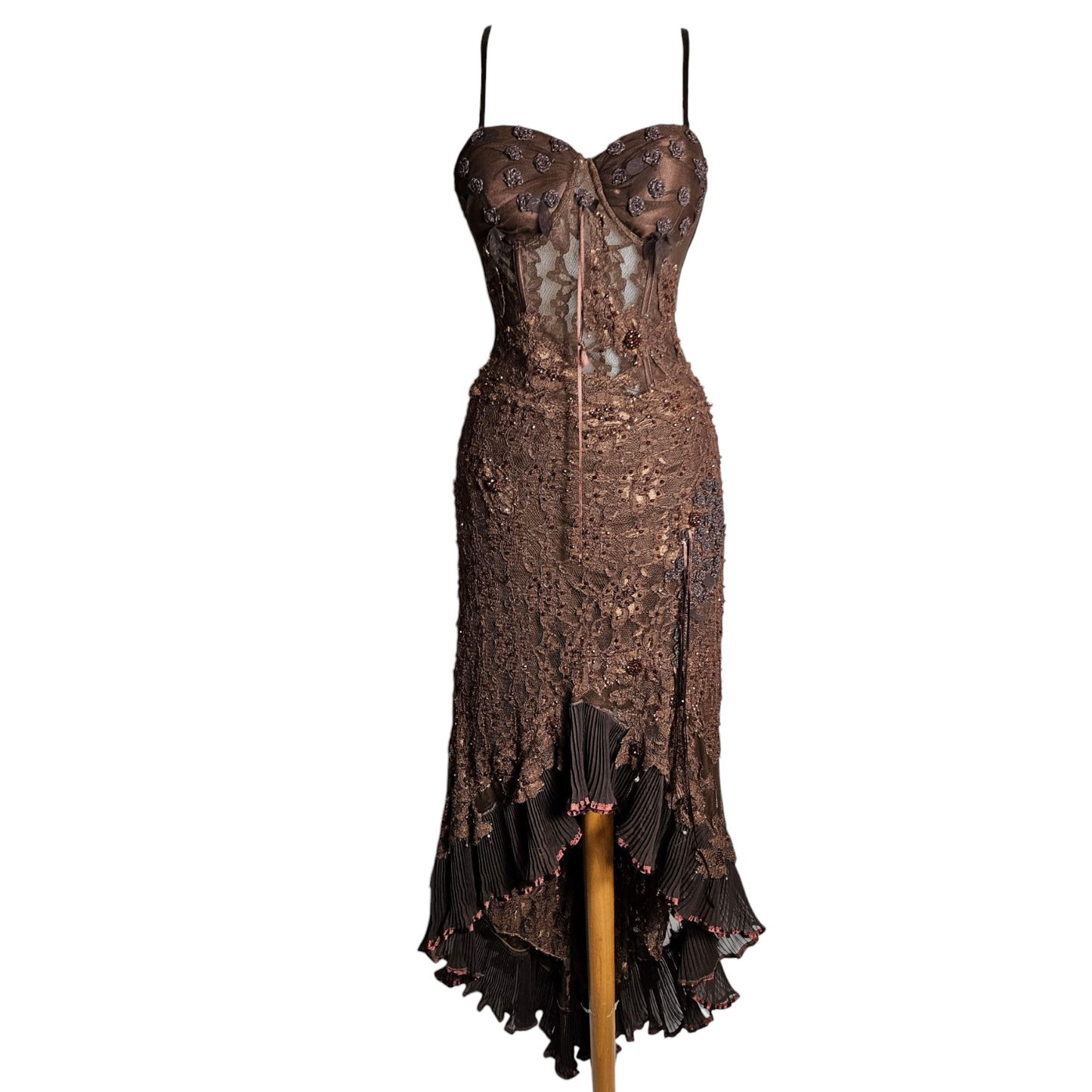 Robe en dentelle brodée