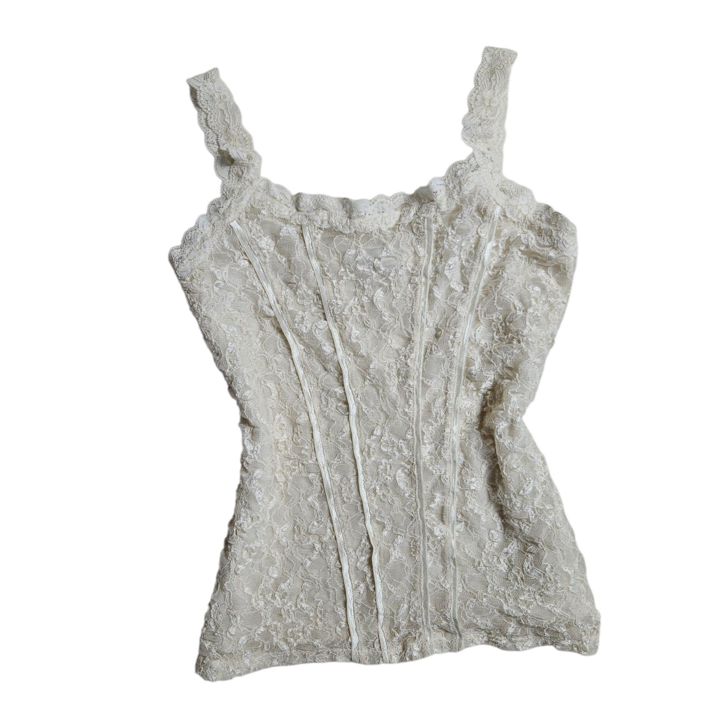 Off-white lace tank top