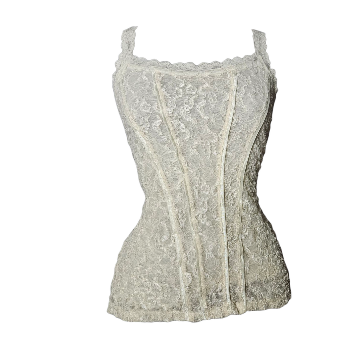 Off-white lace tank top