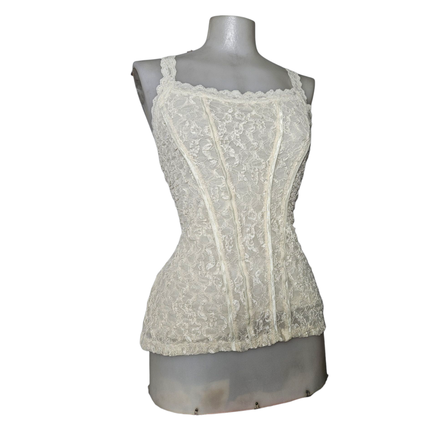 Off-white lace tank top