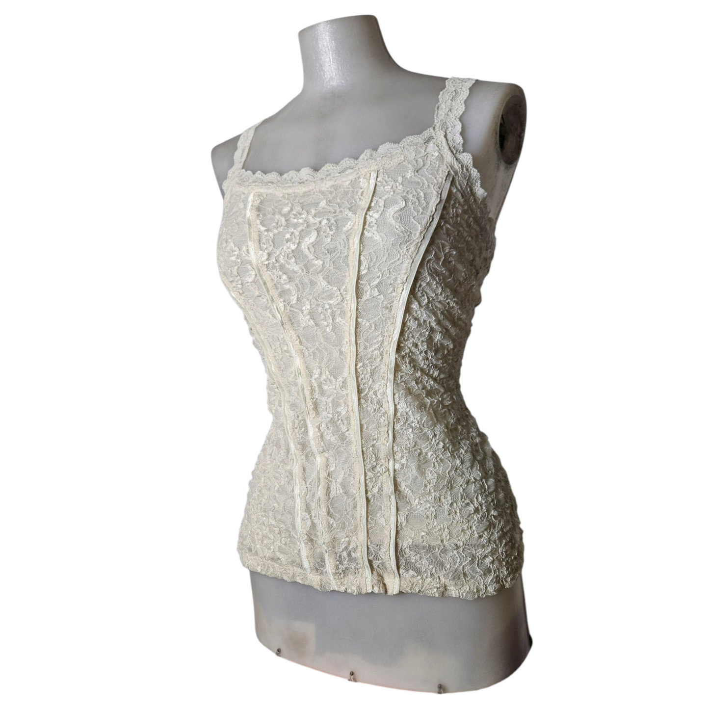 Off-white lace tank top
