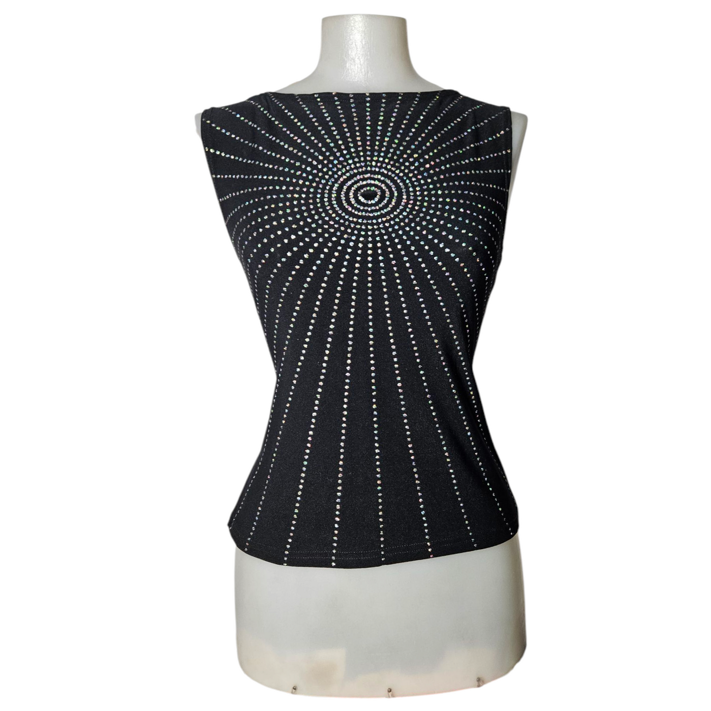 Débardeur noir motif en strass