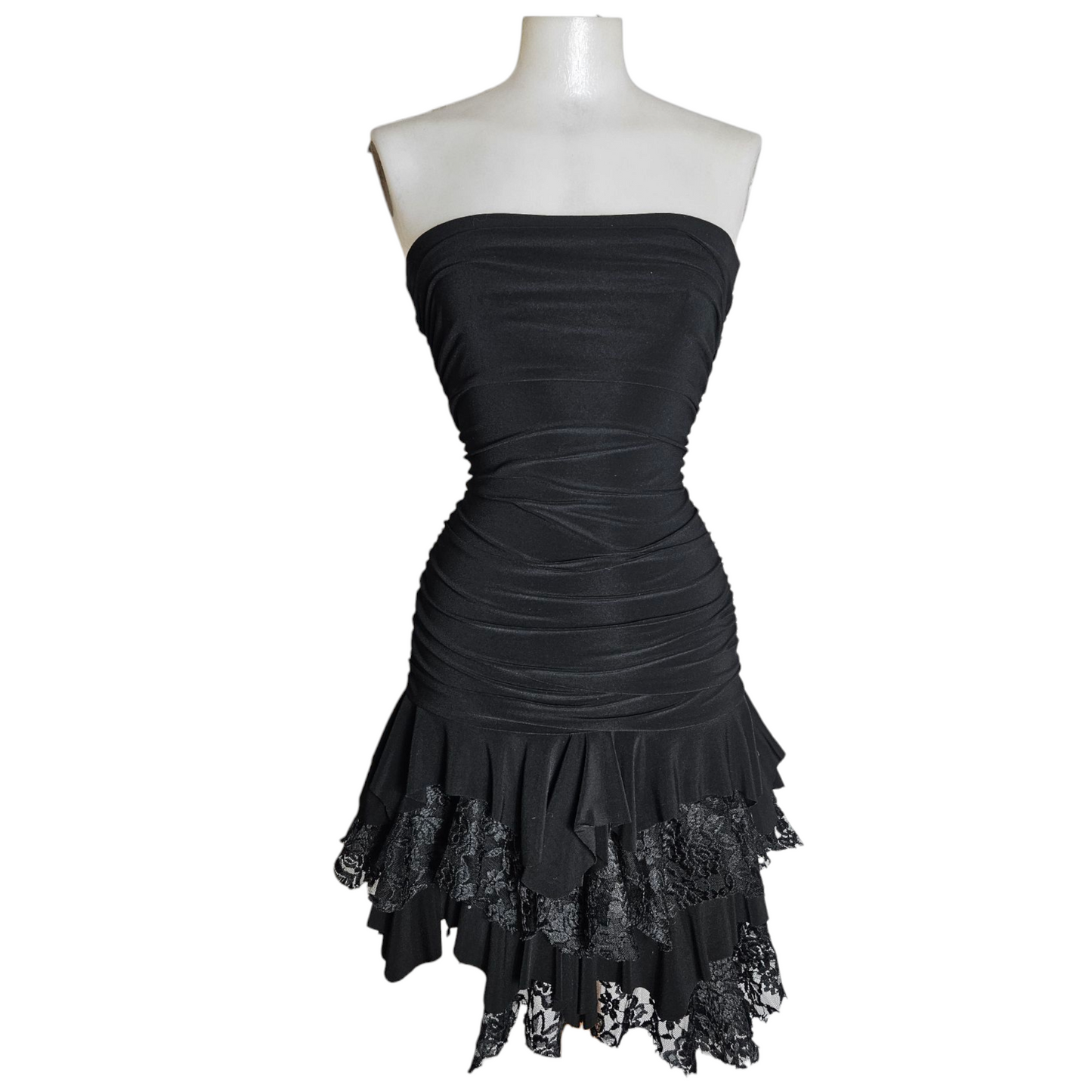 Strapless dress with lace detail
