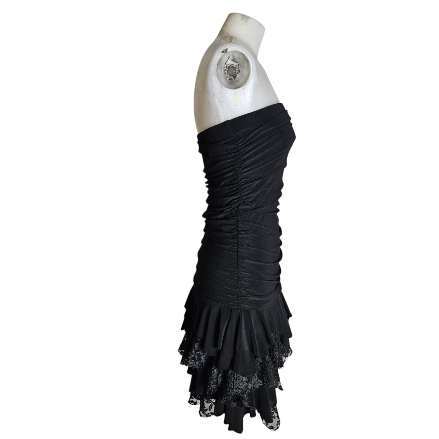 Strapless dress with lace detail