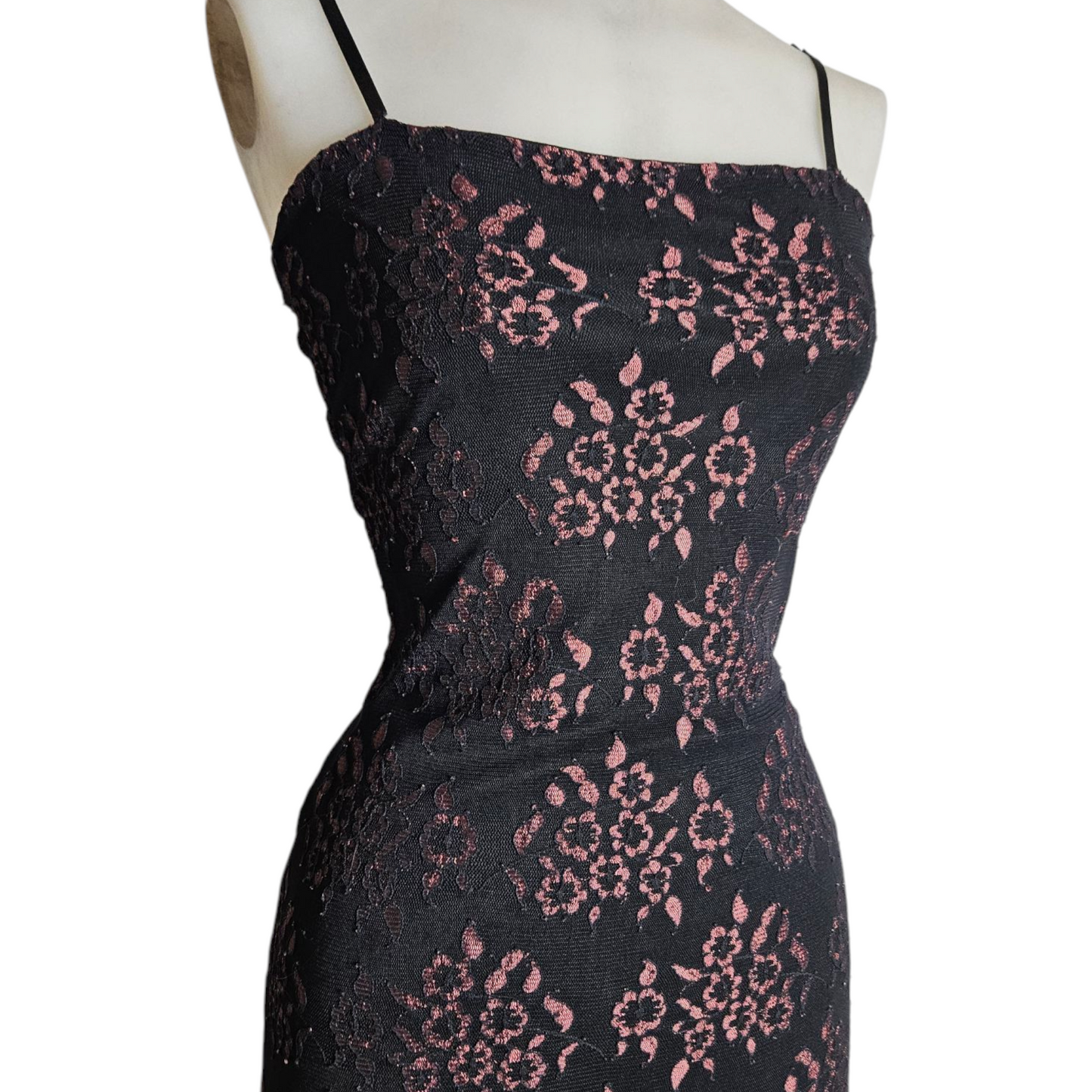 Robe maxi en voile et dentelle