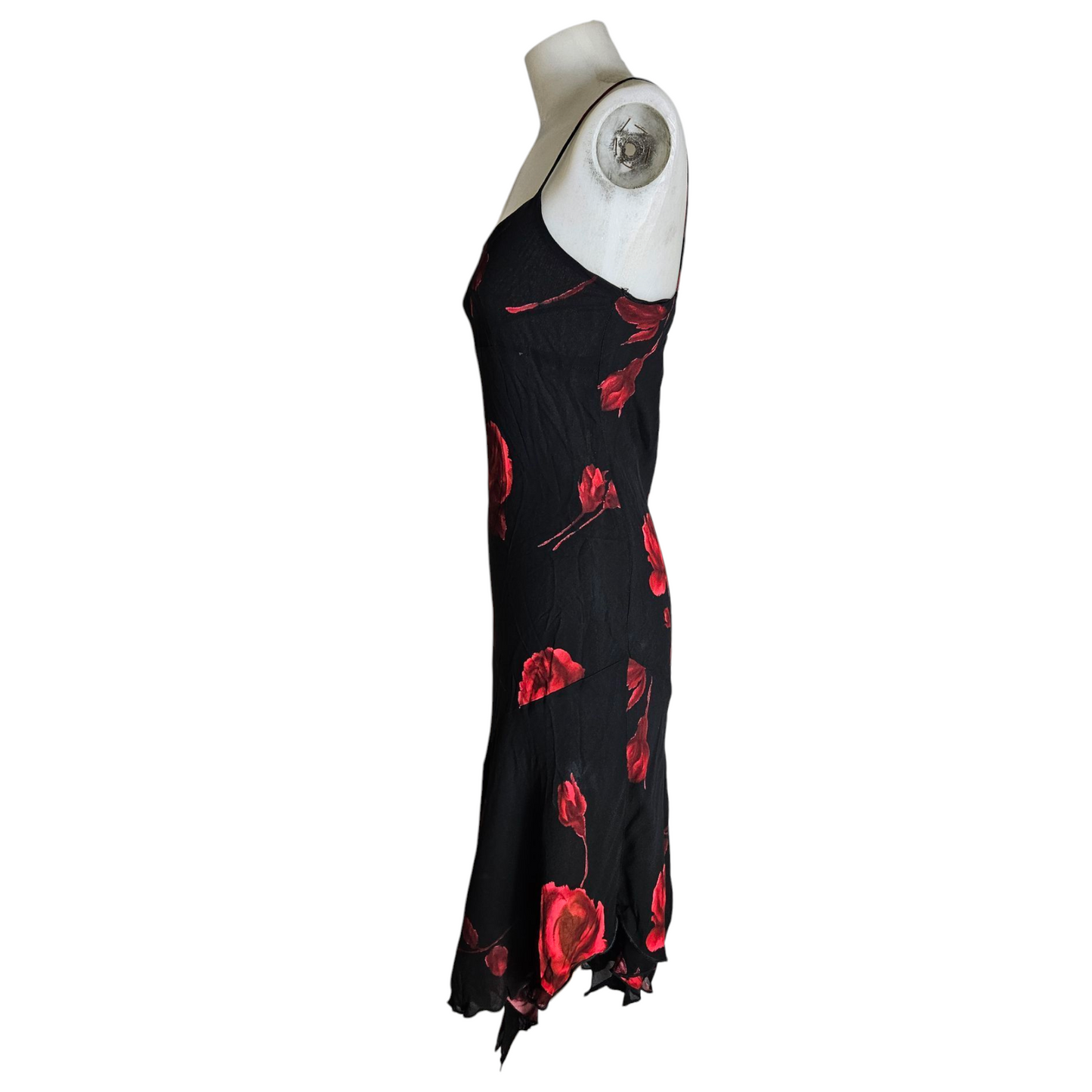 Robe asymétrique en voile fleuri