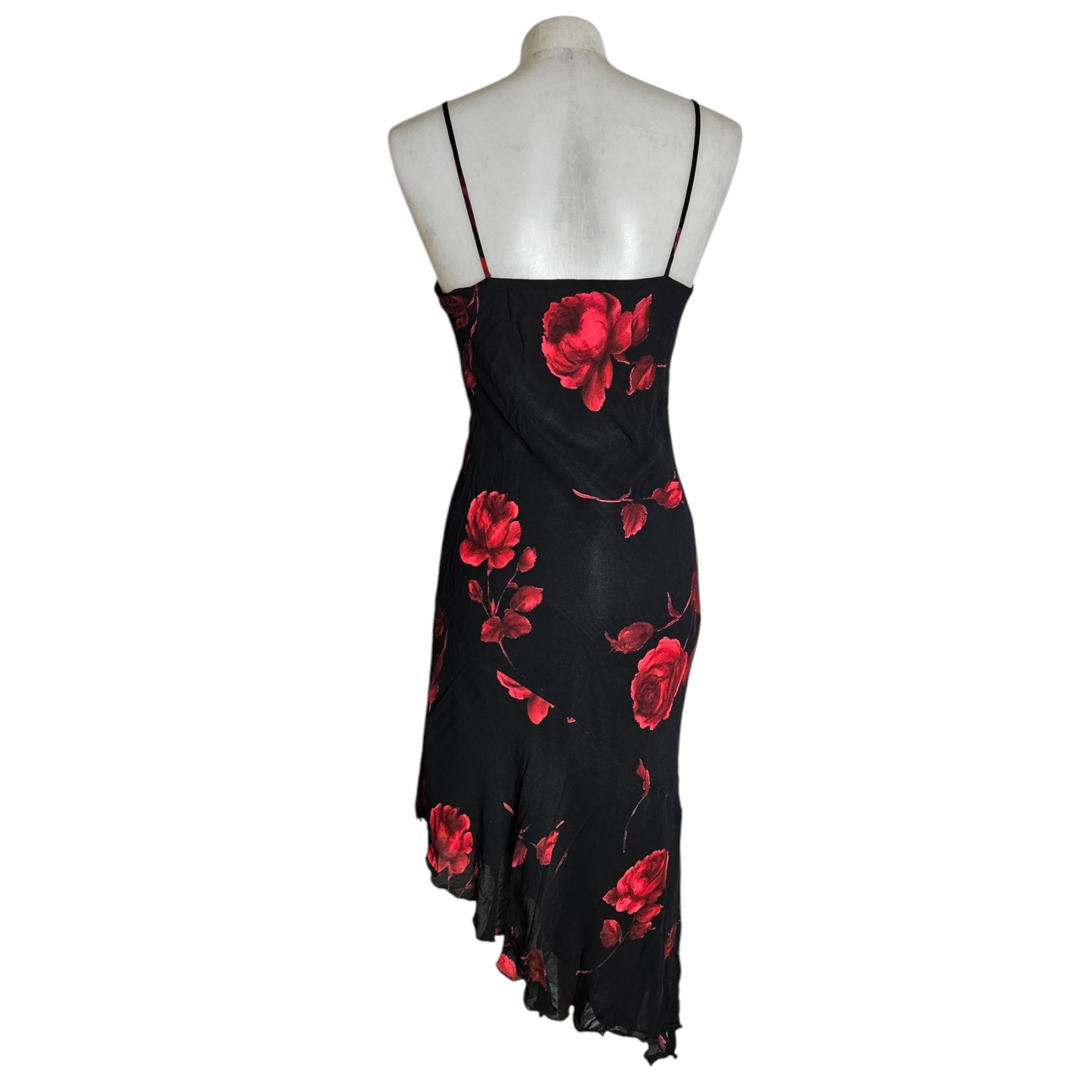 Robe asymétrique en voile fleuri