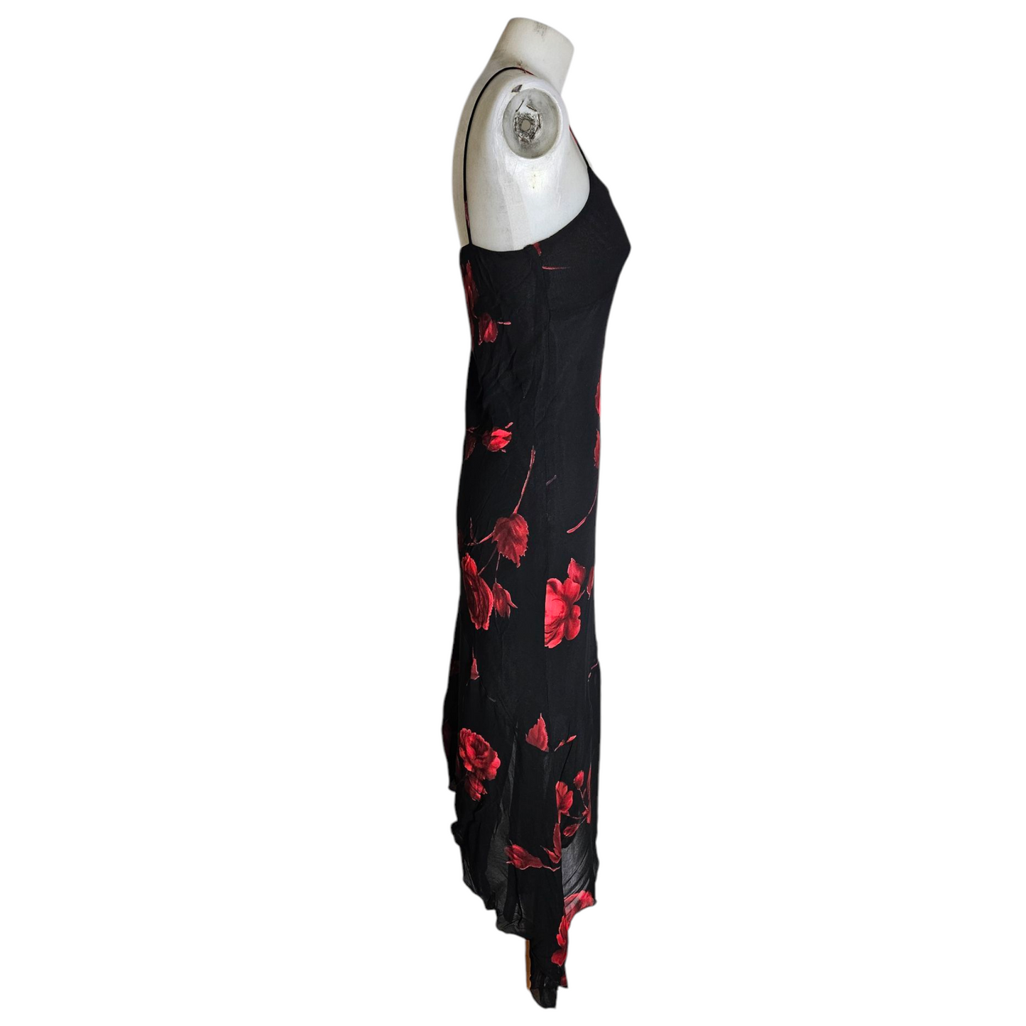 Robe asymétrique en voile fleuri