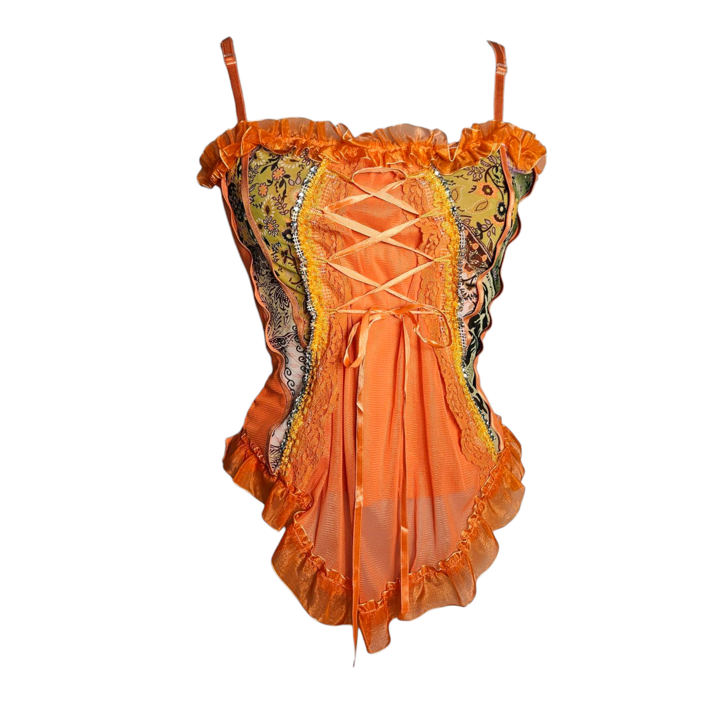 Haut esprit corset orange