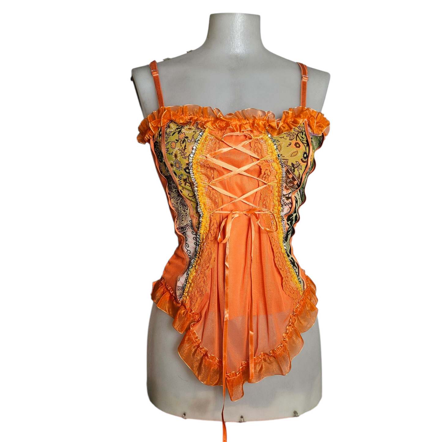 Haut esprit corset orange