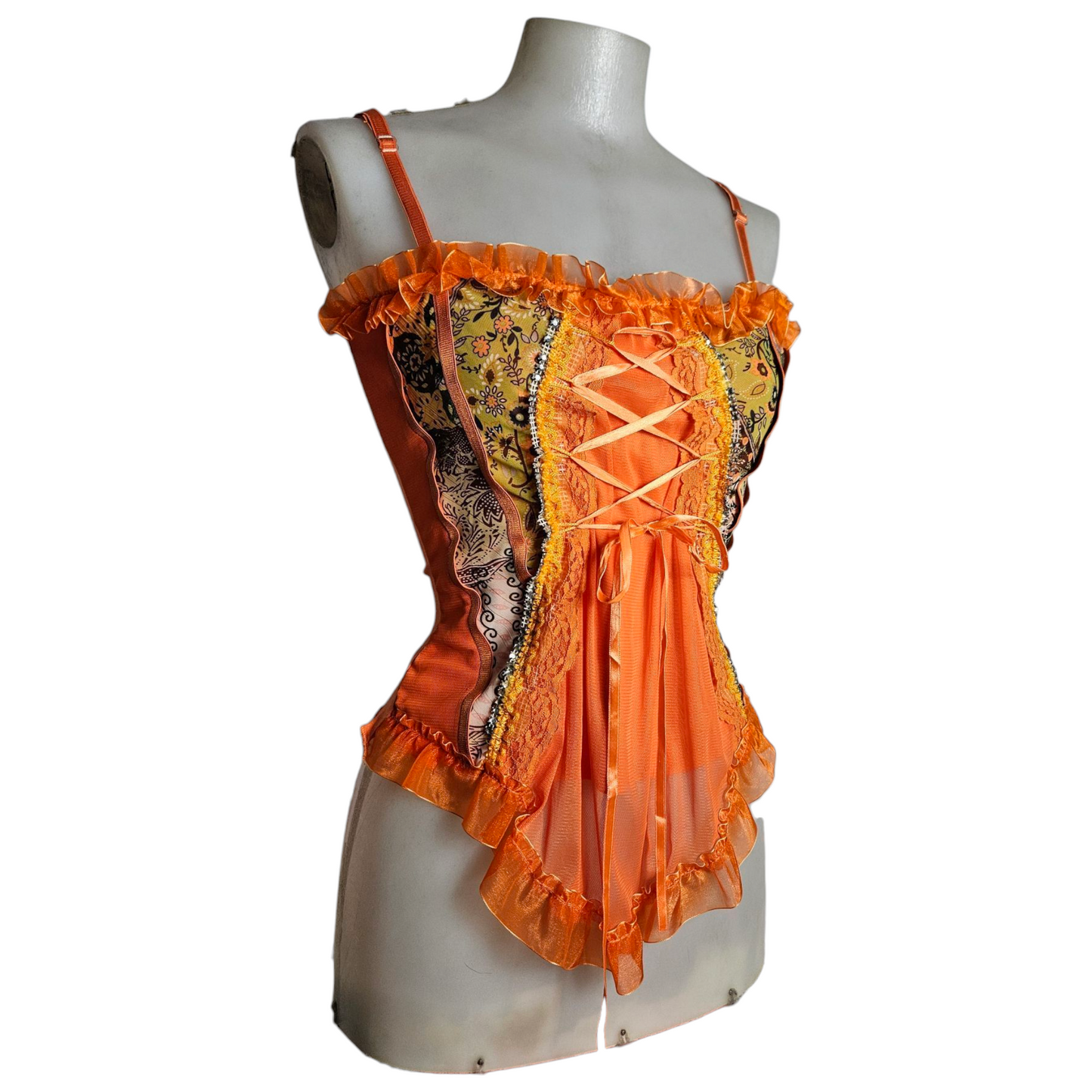 Haut esprit corset orange