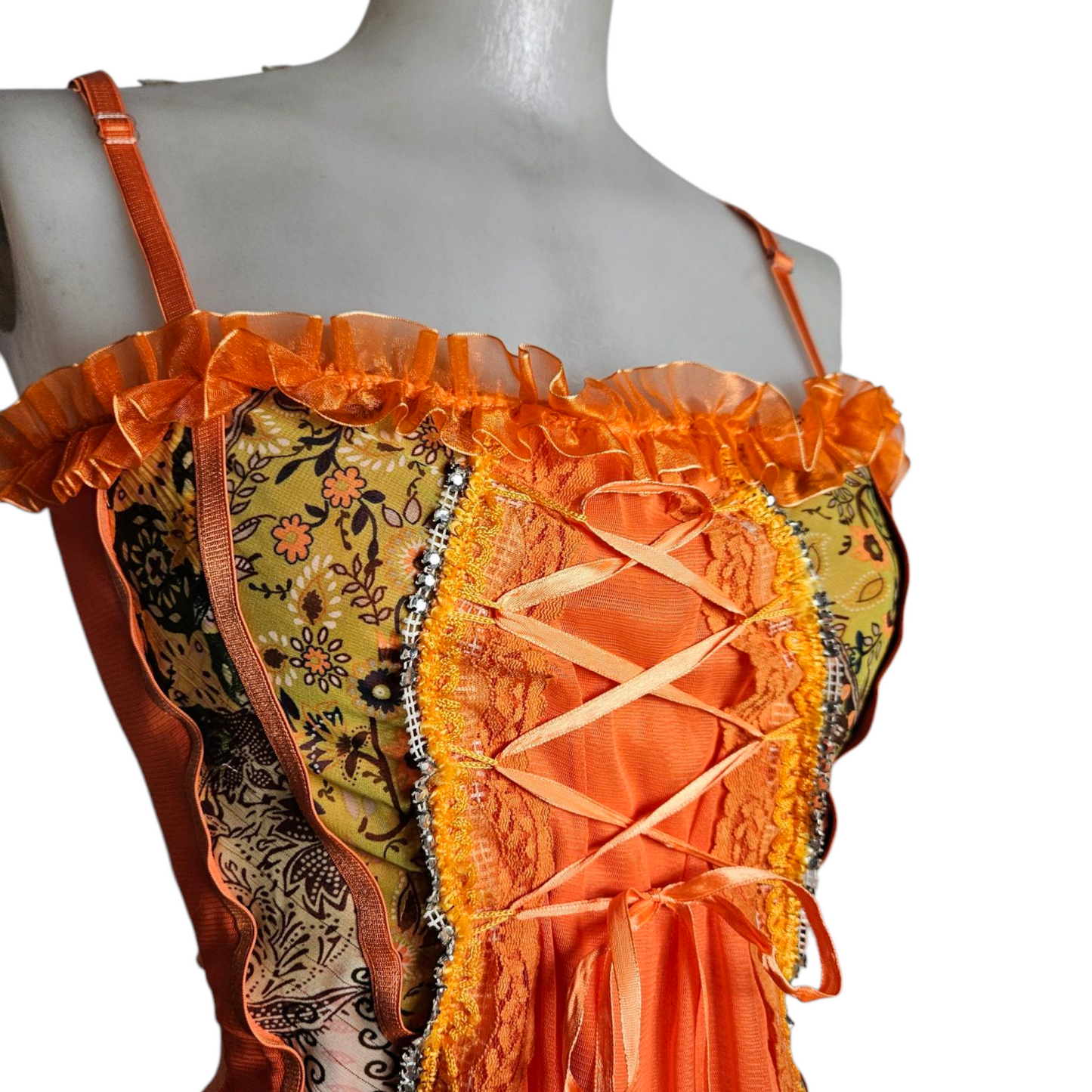 Haut esprit corset orange
