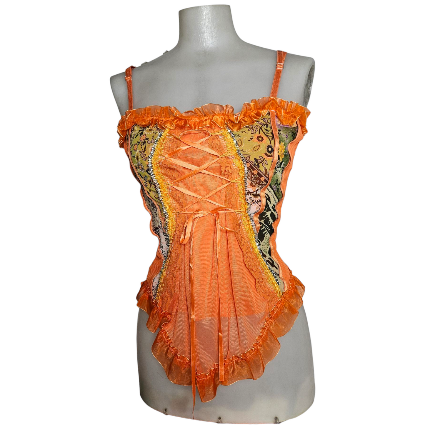 Haut esprit corset orange