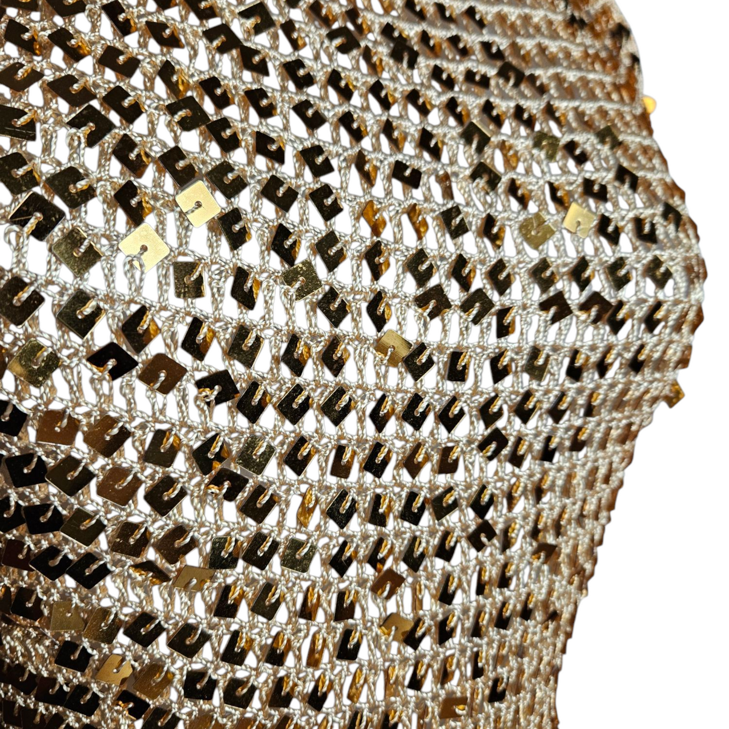 Crochet and sequin tank top