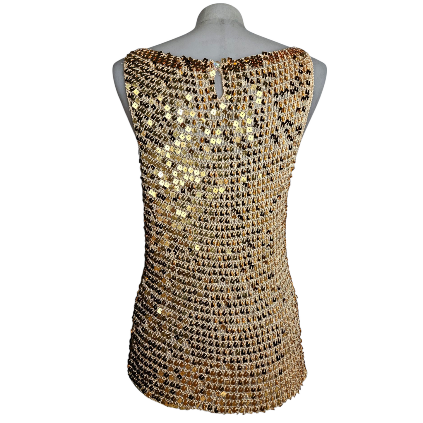 Crochet and sequin tank top