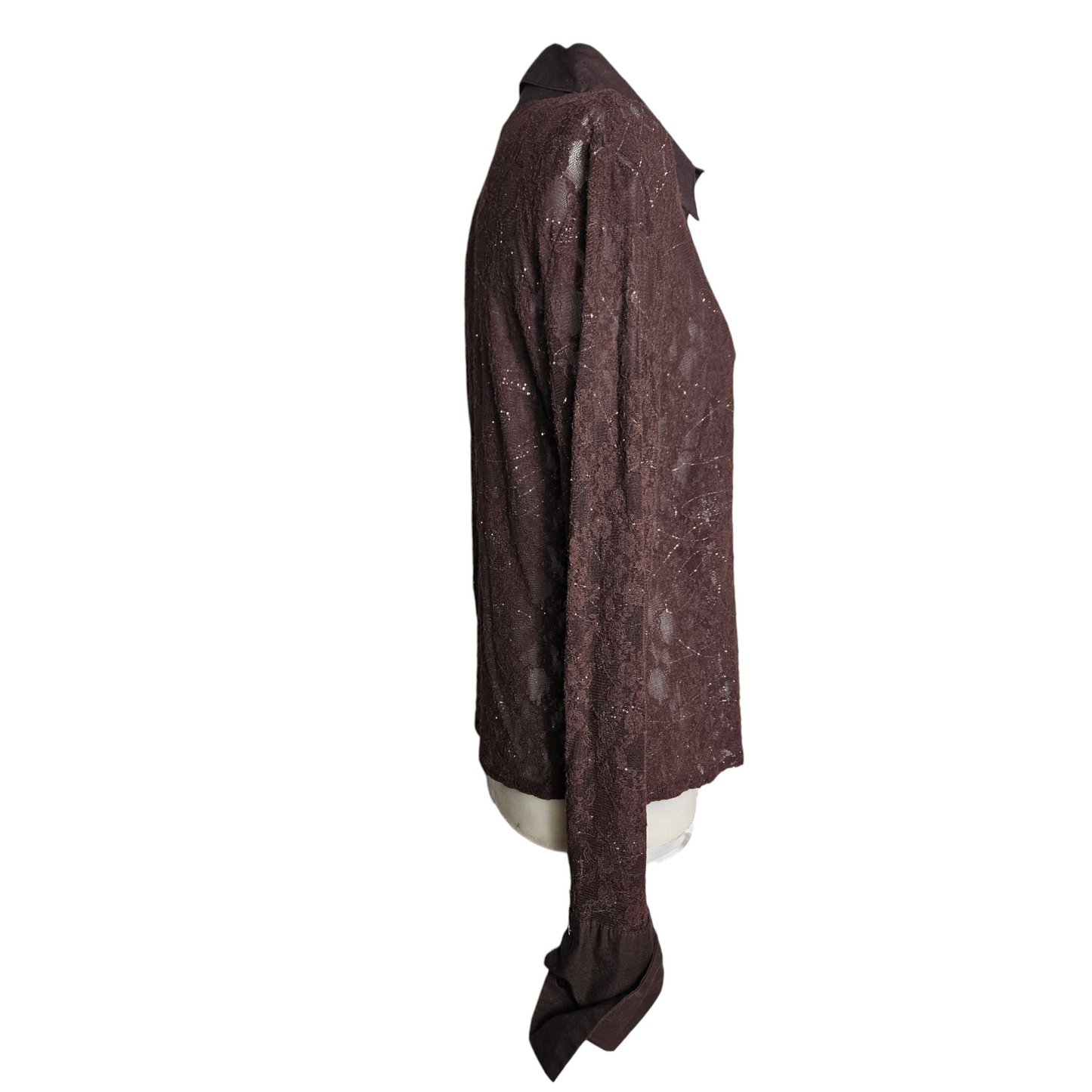 Chemise en dentelle détails dorés